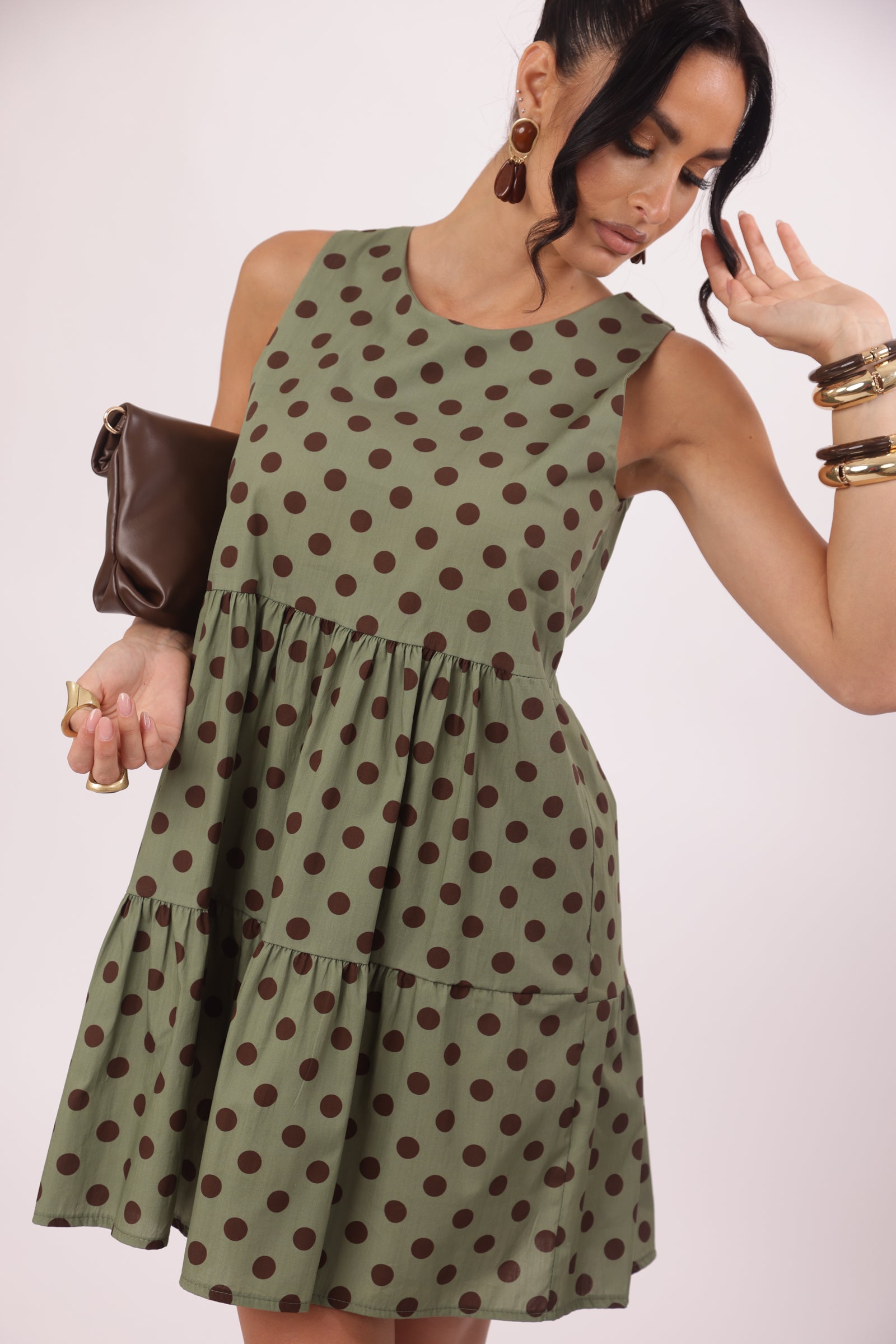 Abito Pois Betty verde|Colore:Verde