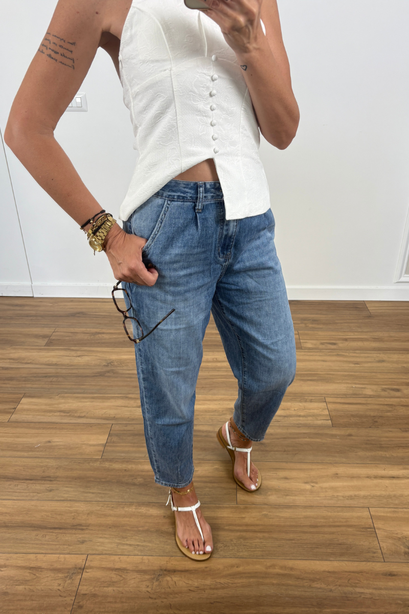 Jeans Ballon denim chiaro|Colore:Denim chiaro