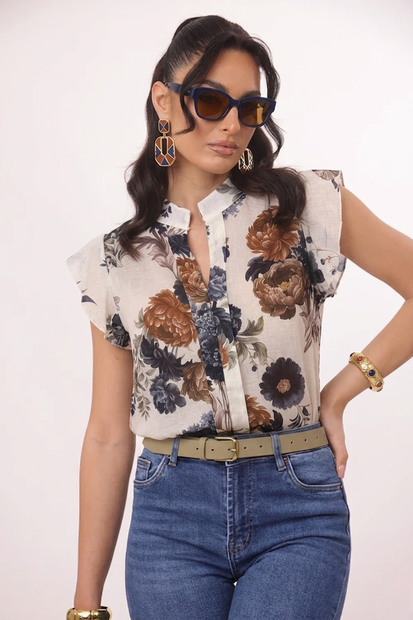 Blusa Flower blu|Colore:Blu