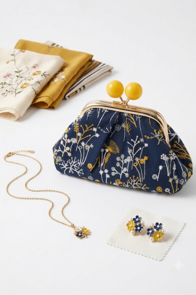 Mini Clutch Flower blu|Colore:Blu