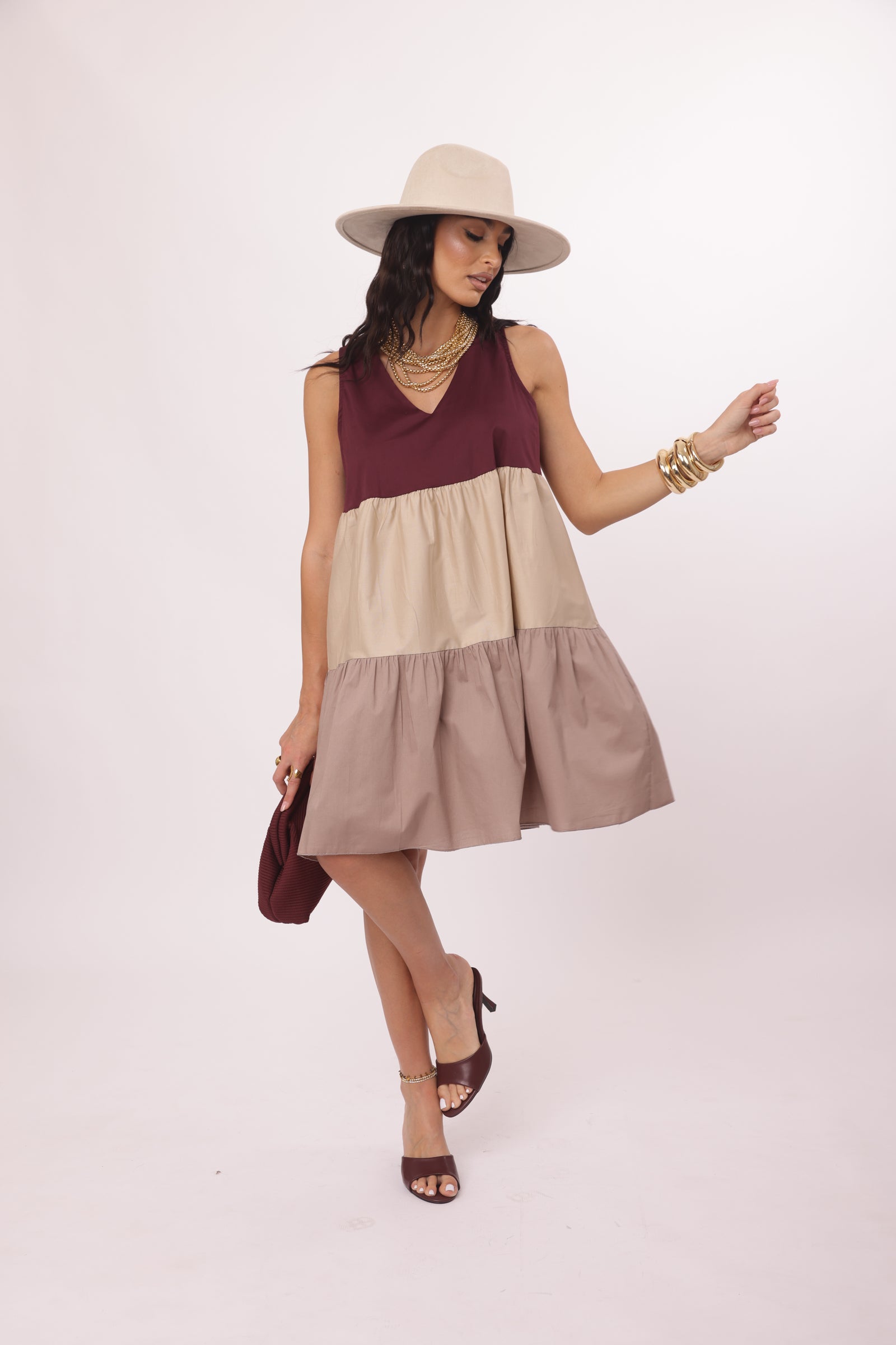 Abito Tris bordeaux|Colore:Bordeaux