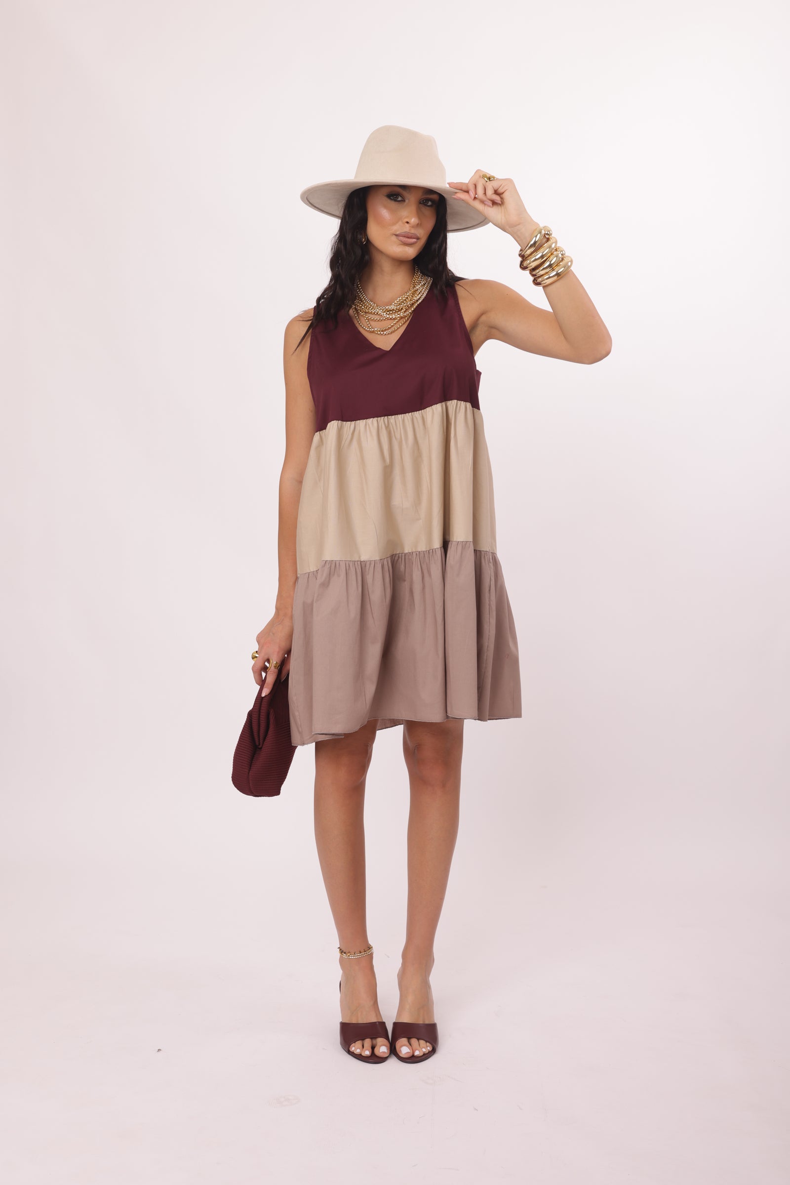Abito Tris bordeaux|Colore:Bordeaux