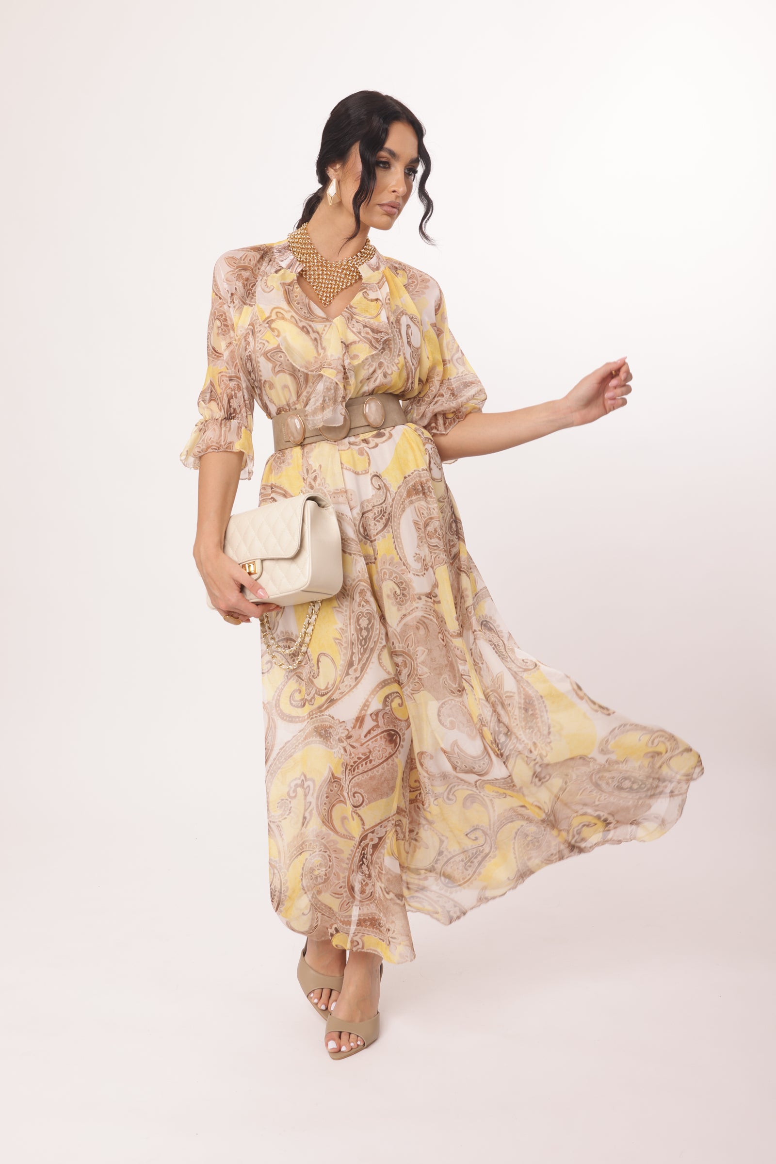 Abito Lungo Naomi Giallo|Colore:Giallo