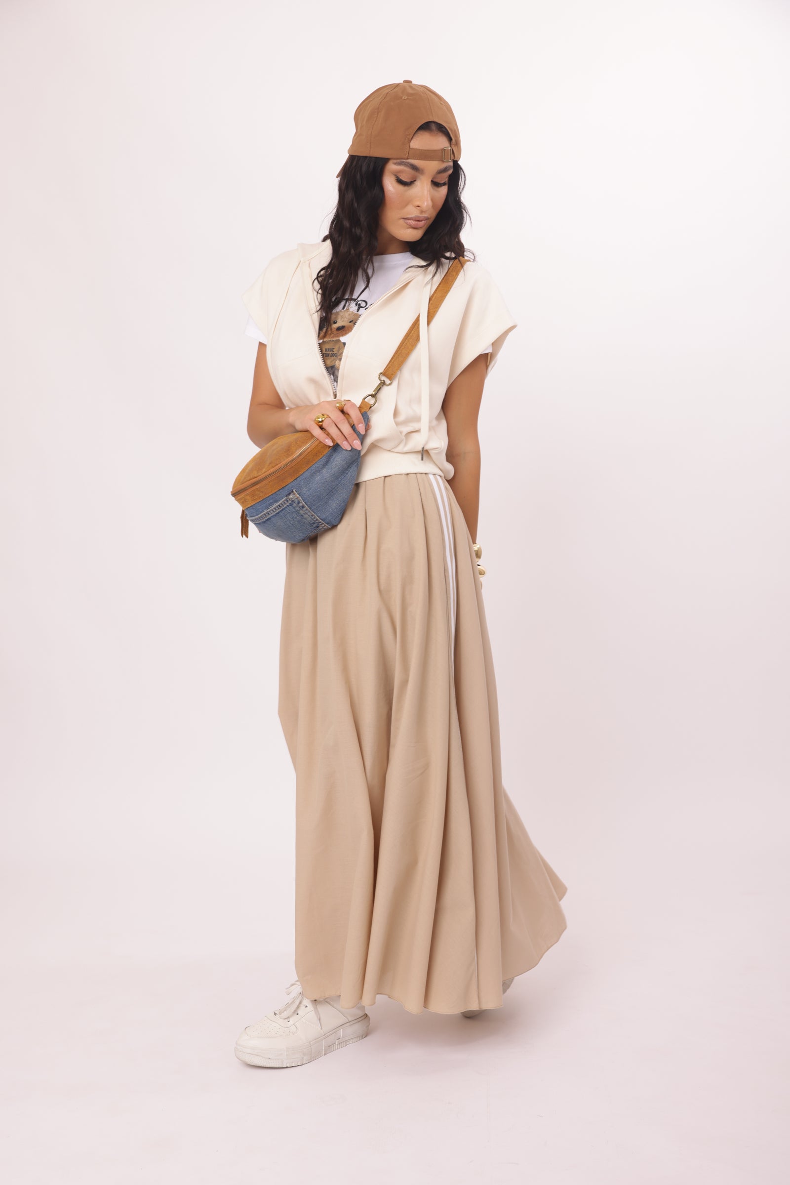 Gonna Bande beige|Colore:Beige