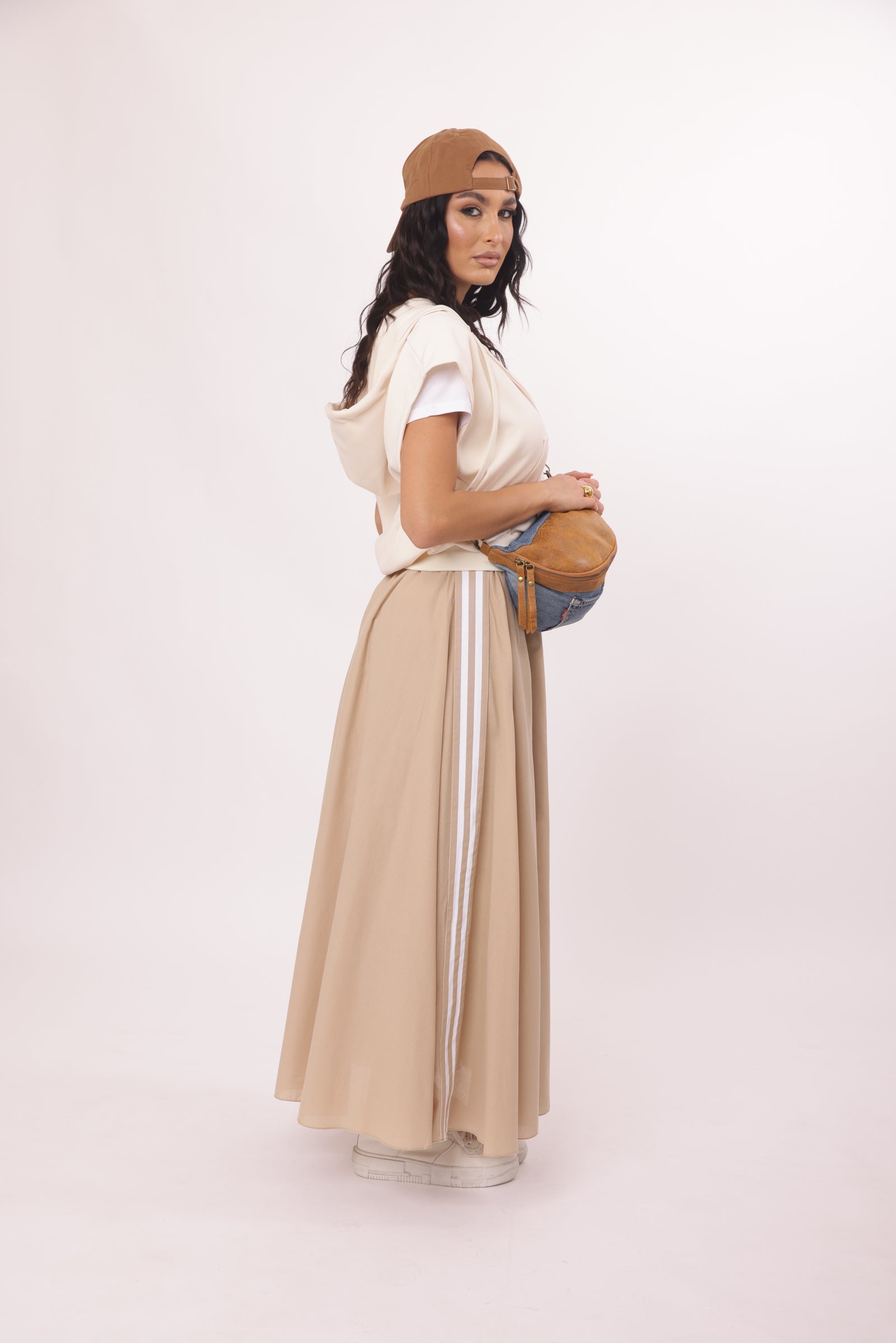Gonna Bande beige|Colore:Beige