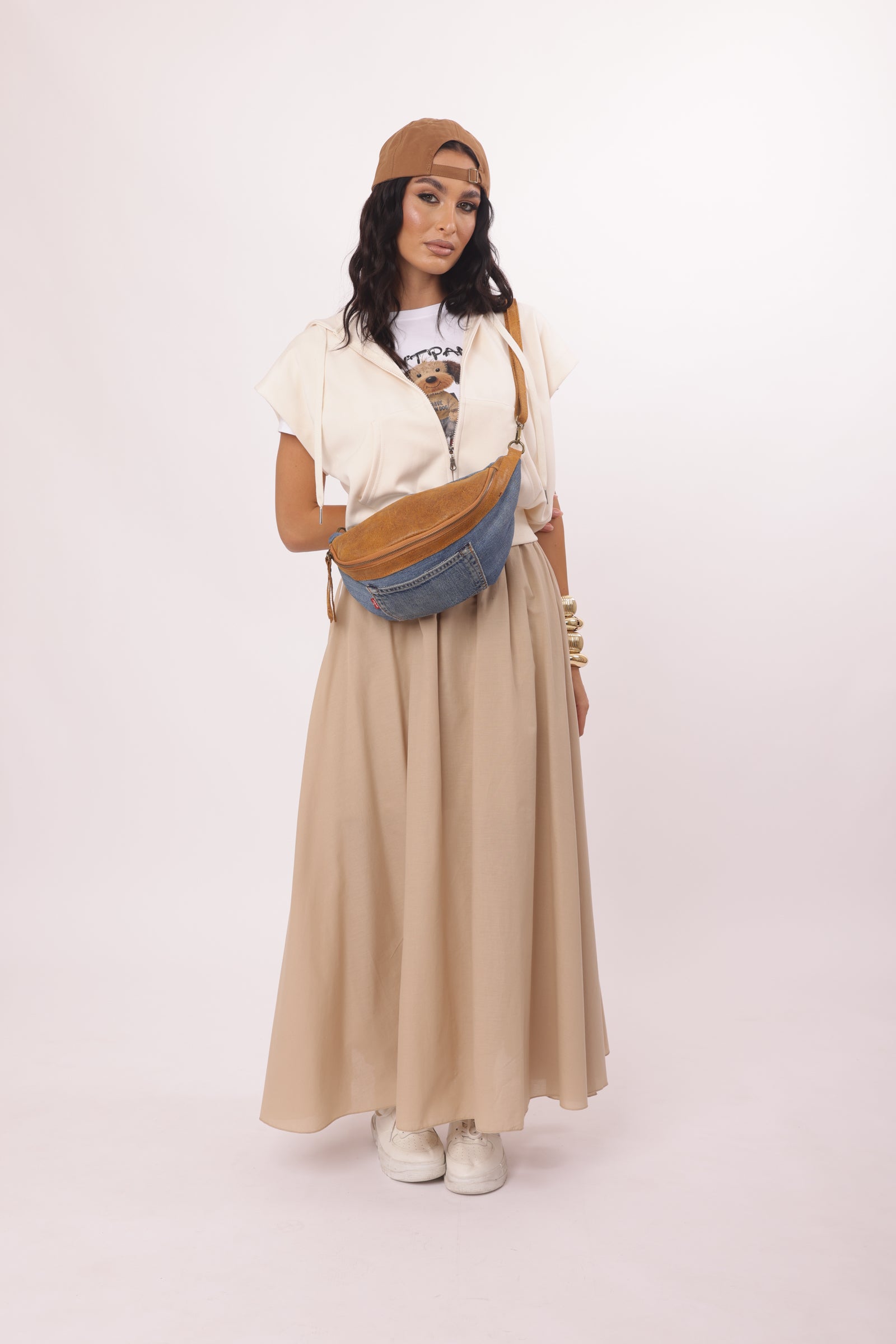 Gonna Bande beige|Colore:Beige
