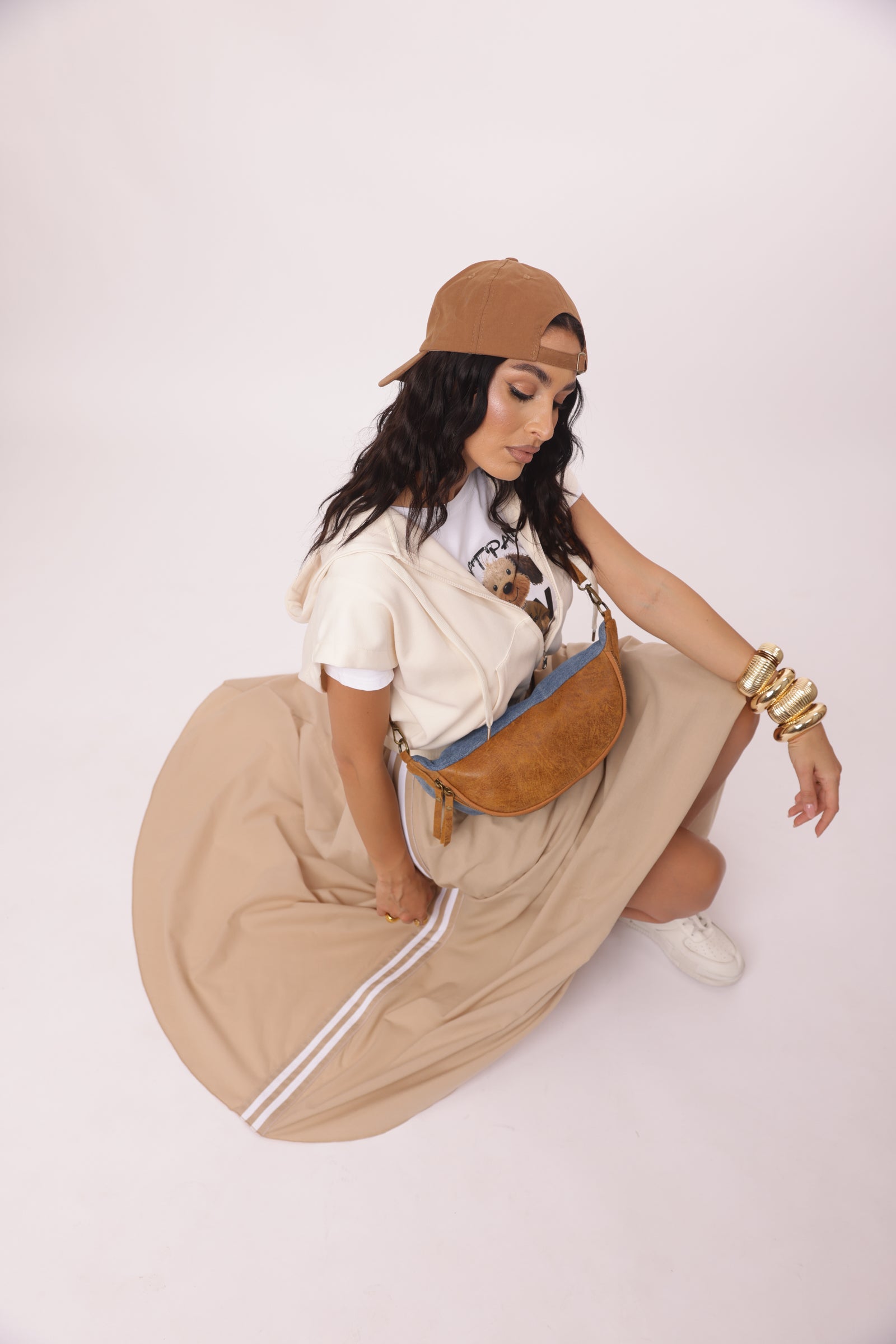 Gonna Bande beige|Colore:Beige