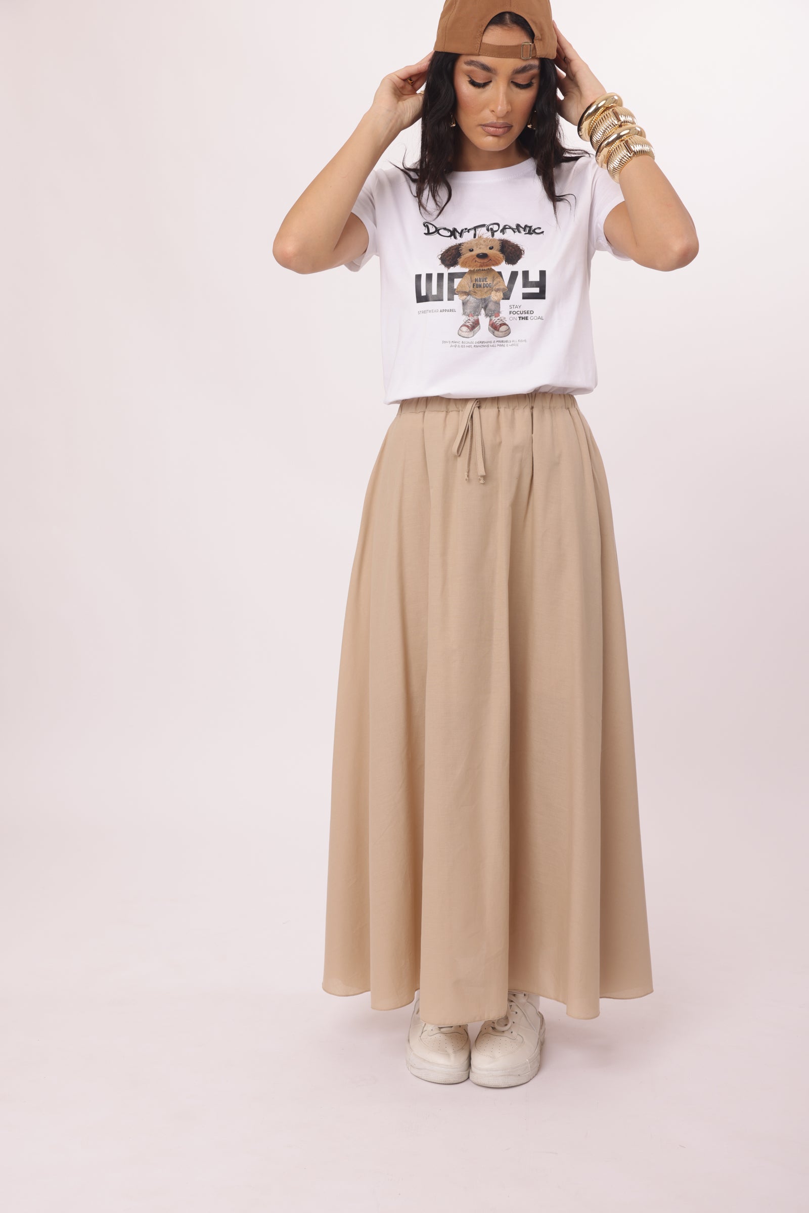 Gonna Bande beige|Colore:Beige