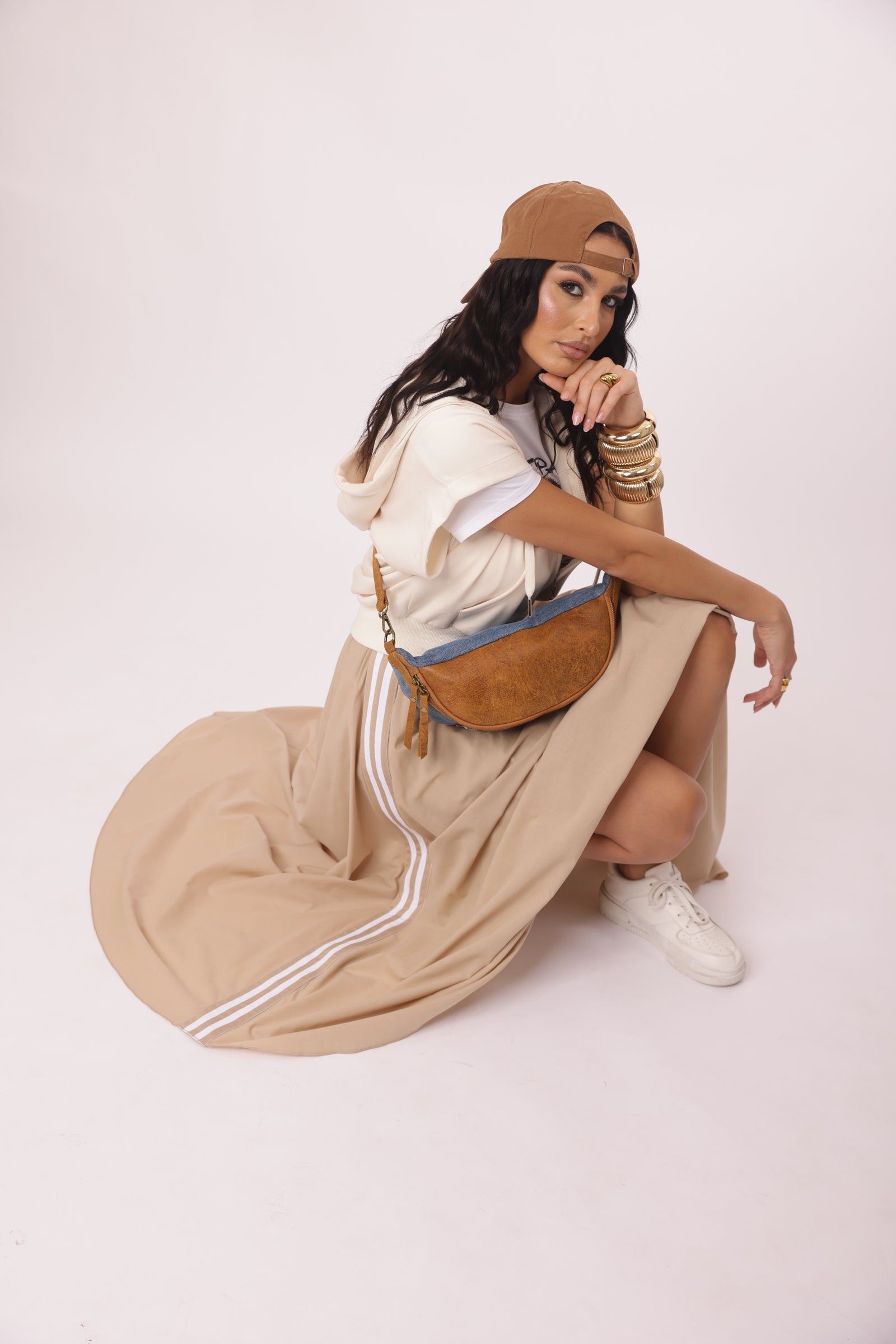 Gonna Bande beige|Colore:Beige
