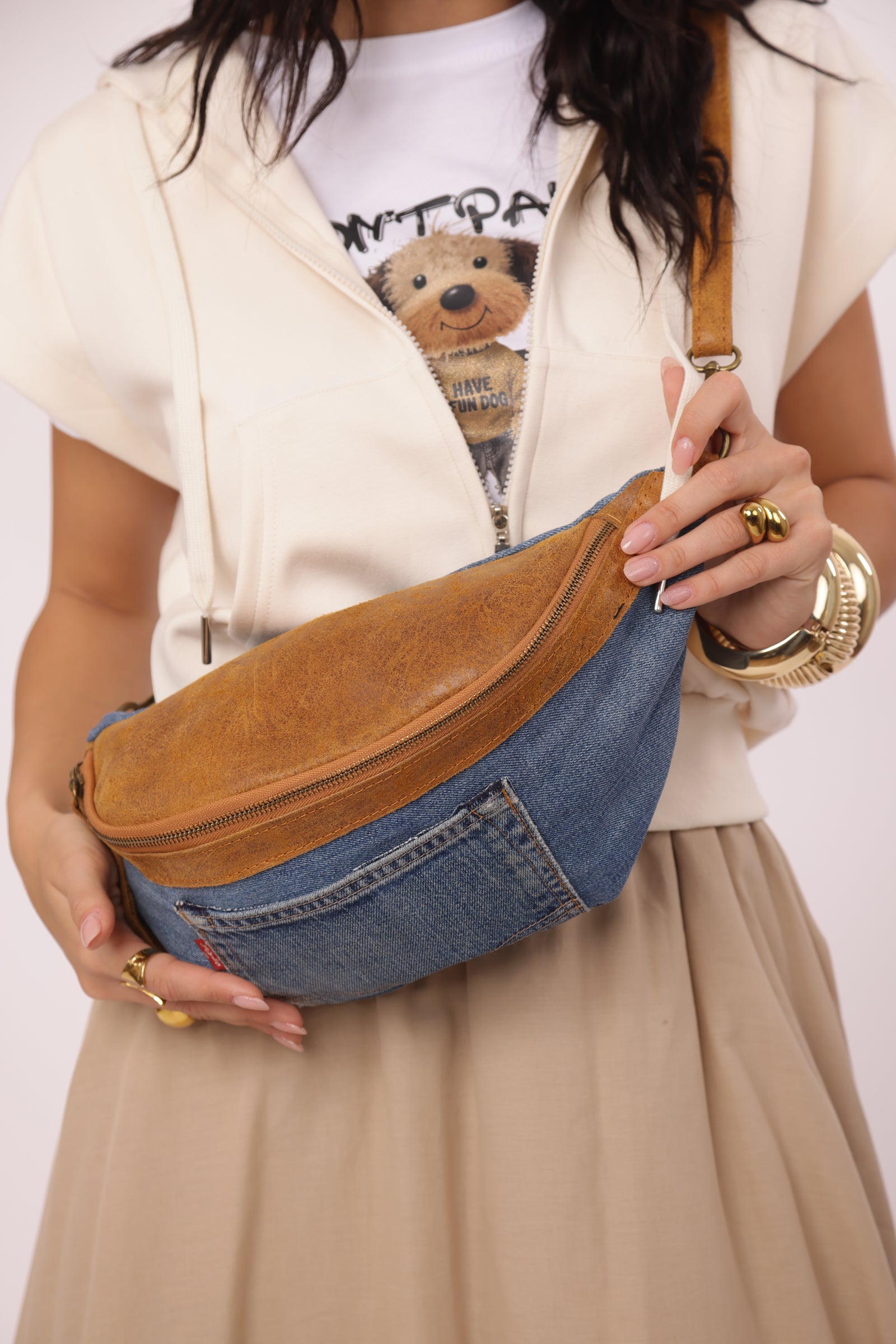 Marsupio Denim denim scuro|Colore:Denim scuro