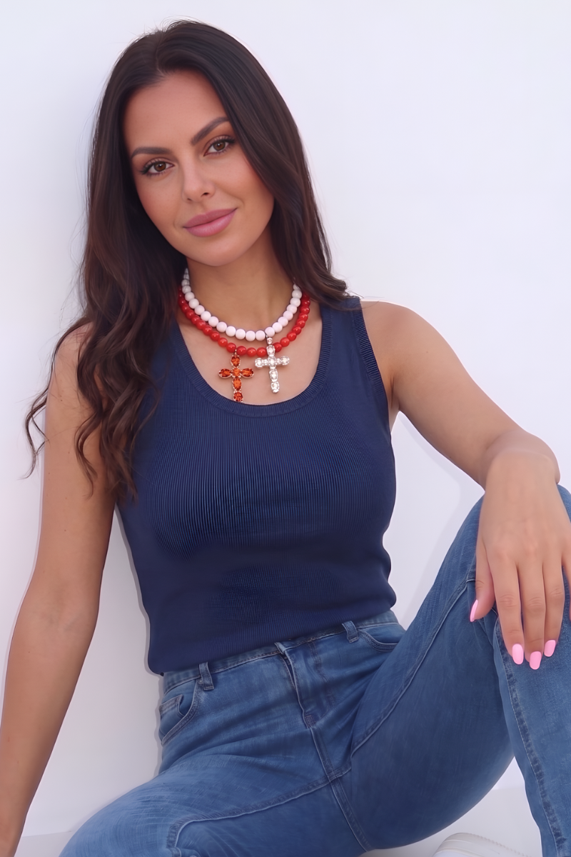 Canotta Impunture Blu|Colore:Blu