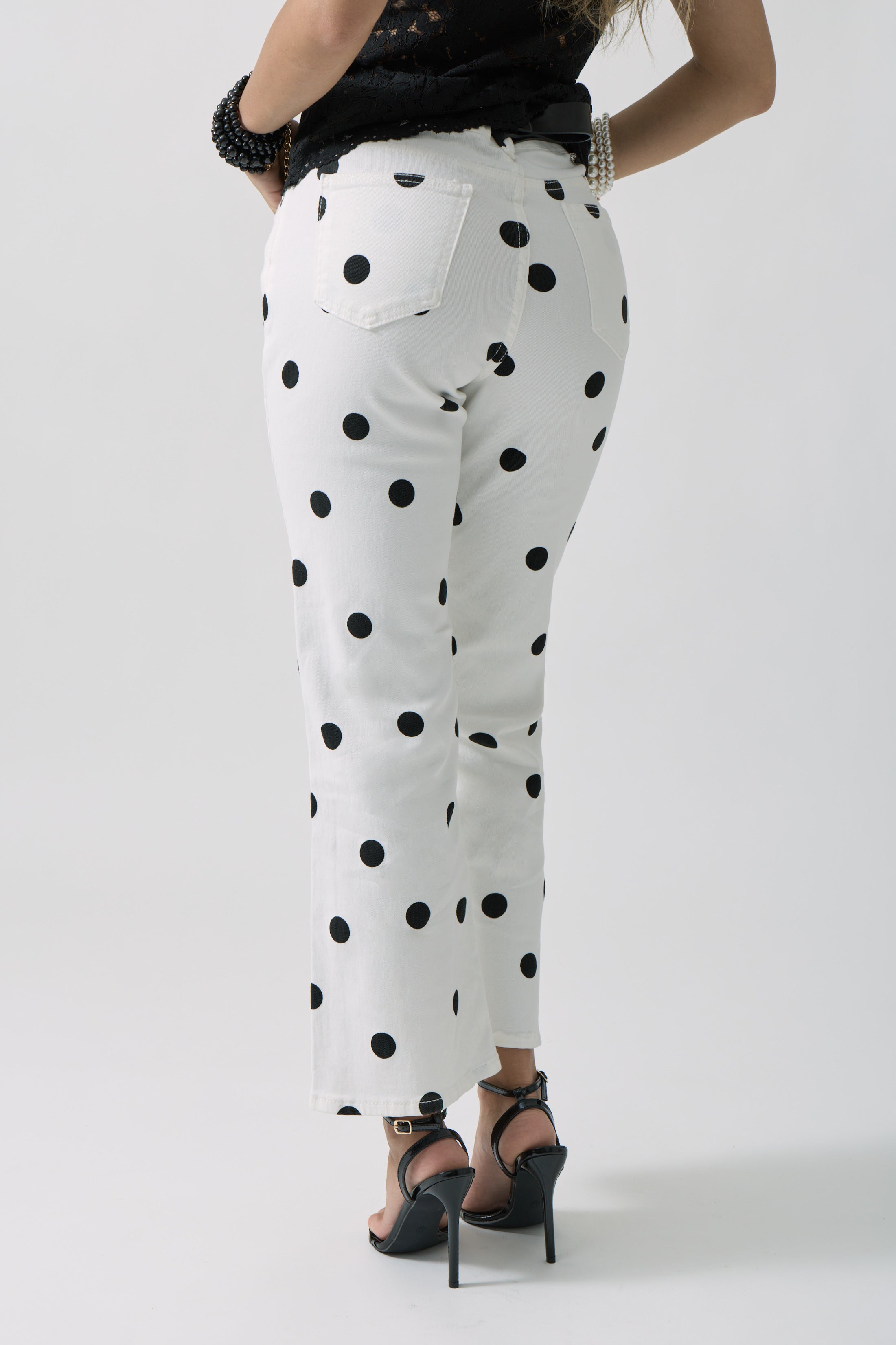 Pantalone Pois bianco|Colore:Bianco