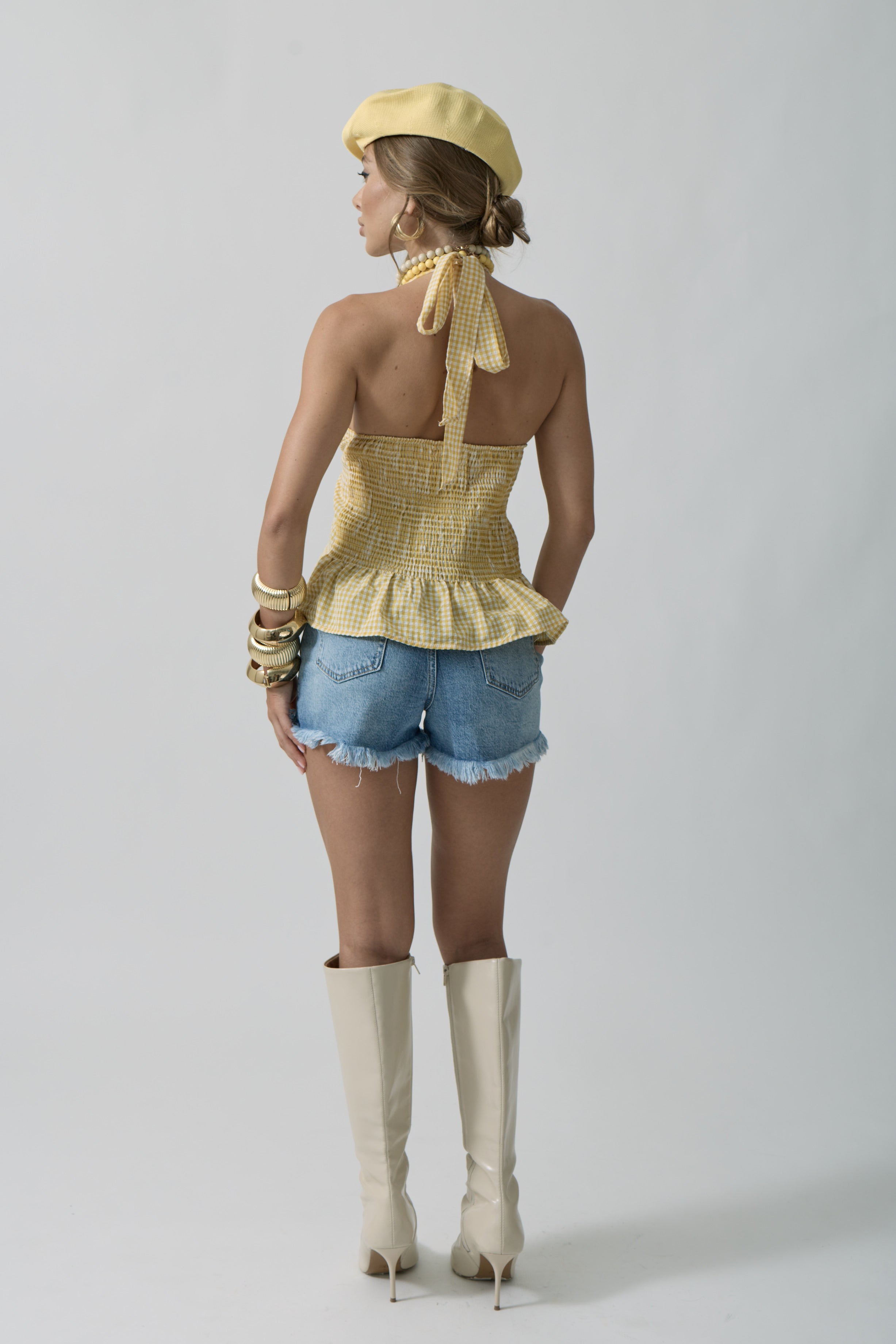Shorts Sfrangiato denim chiaro|Colore:Denim chiaro