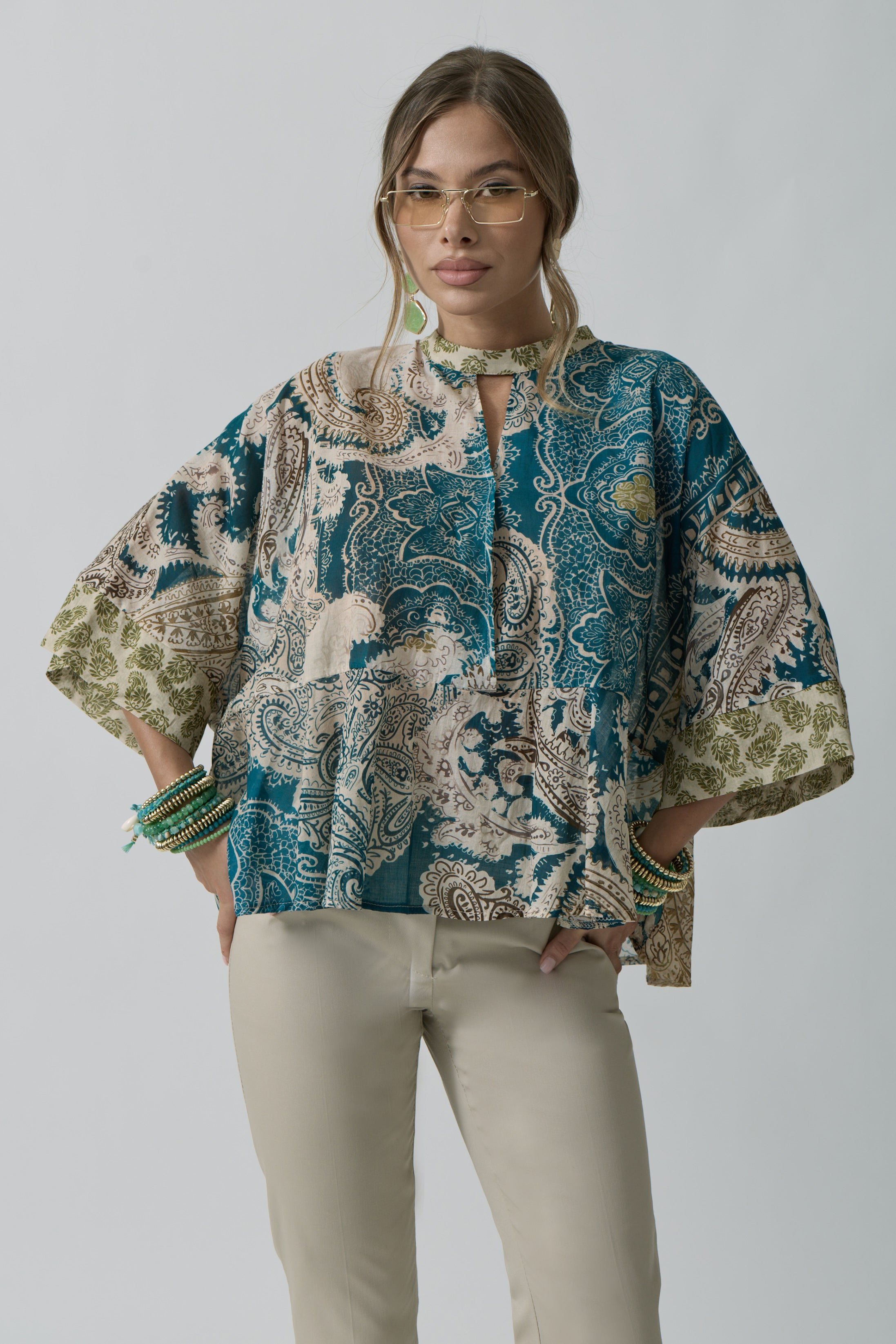 Blus Dalila ottanio|Colore:Ottanio