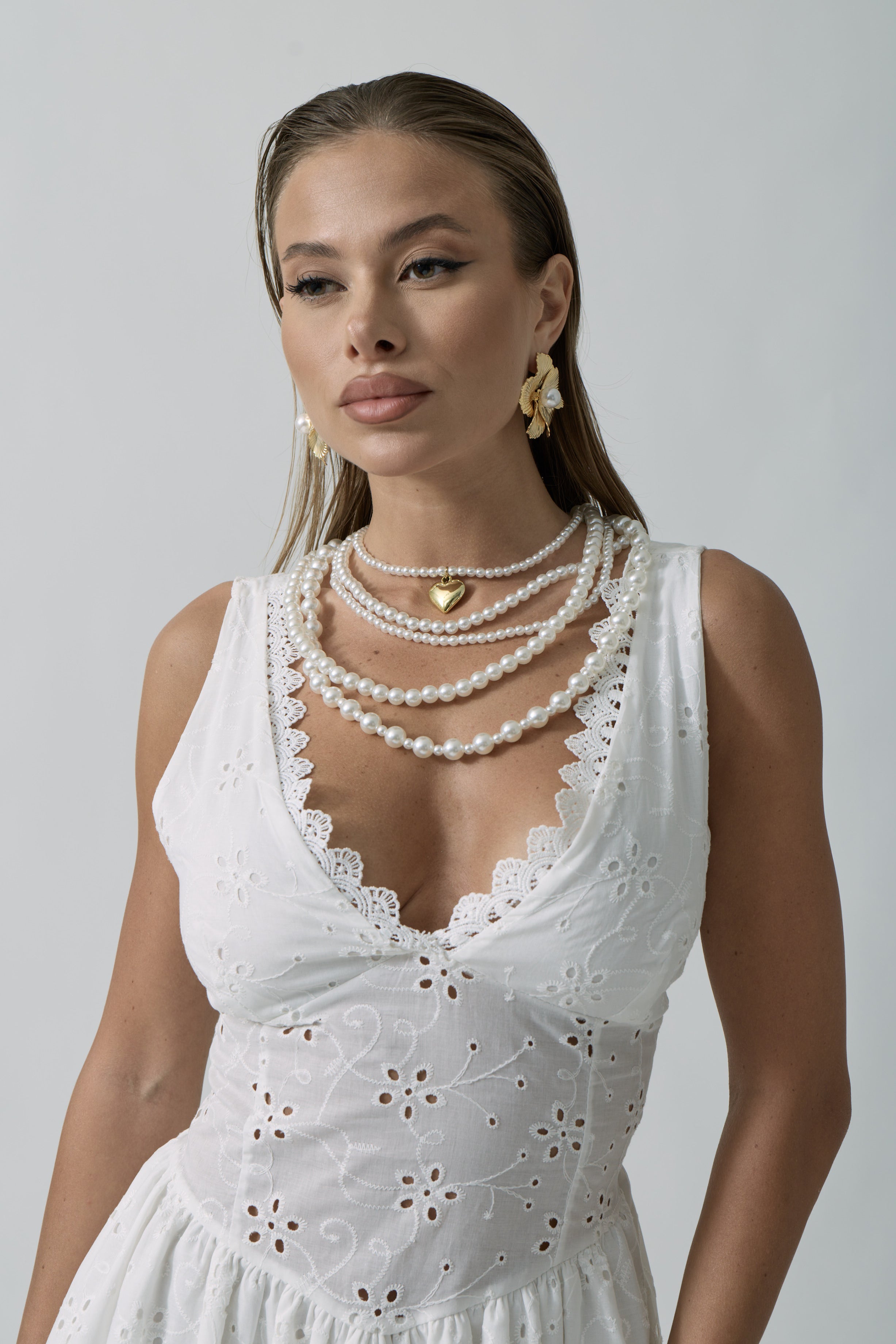 Collana Perle Cuore bianco|Colore:Bianco