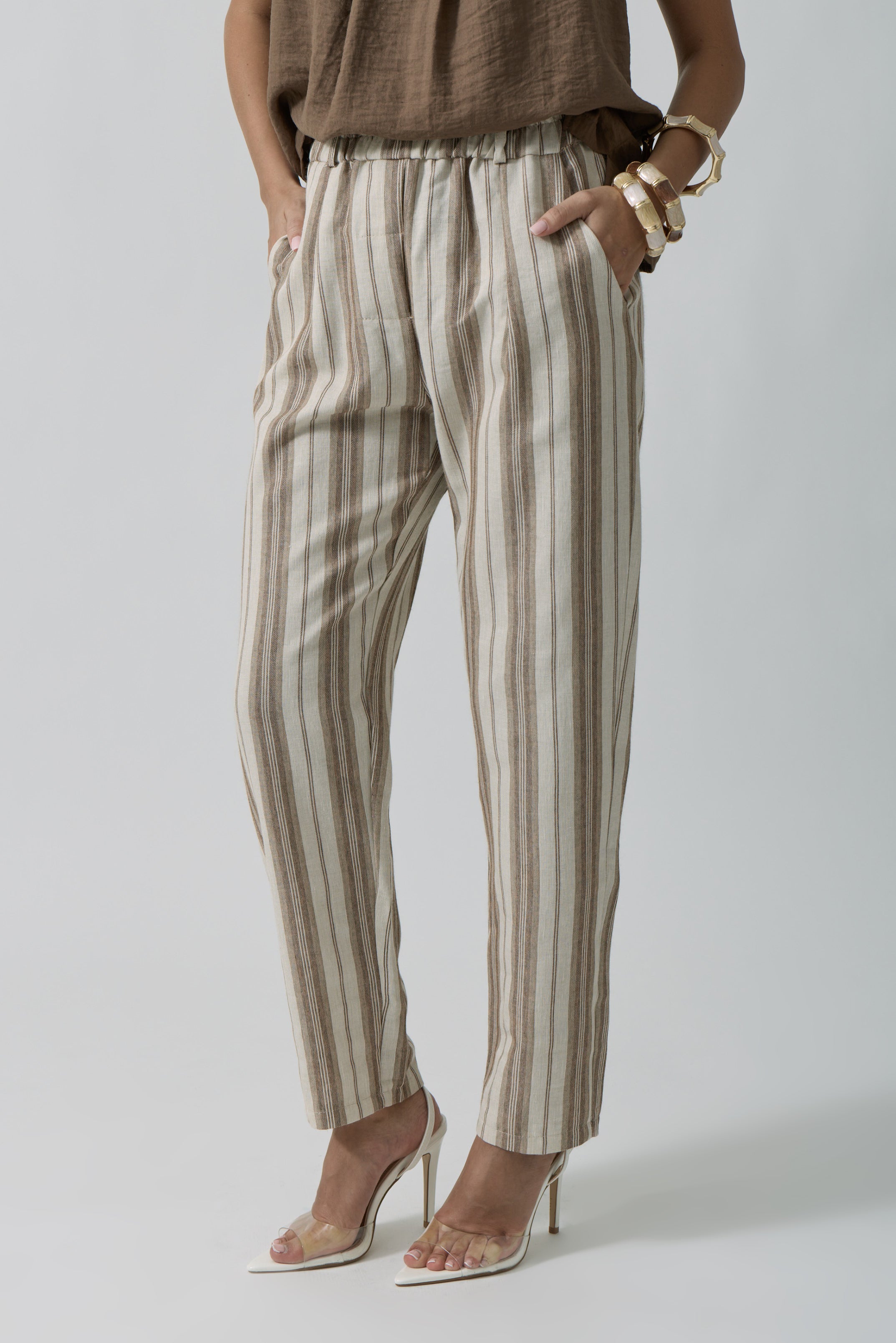 Pantalone Righe Marocco beige|Colore:Beige