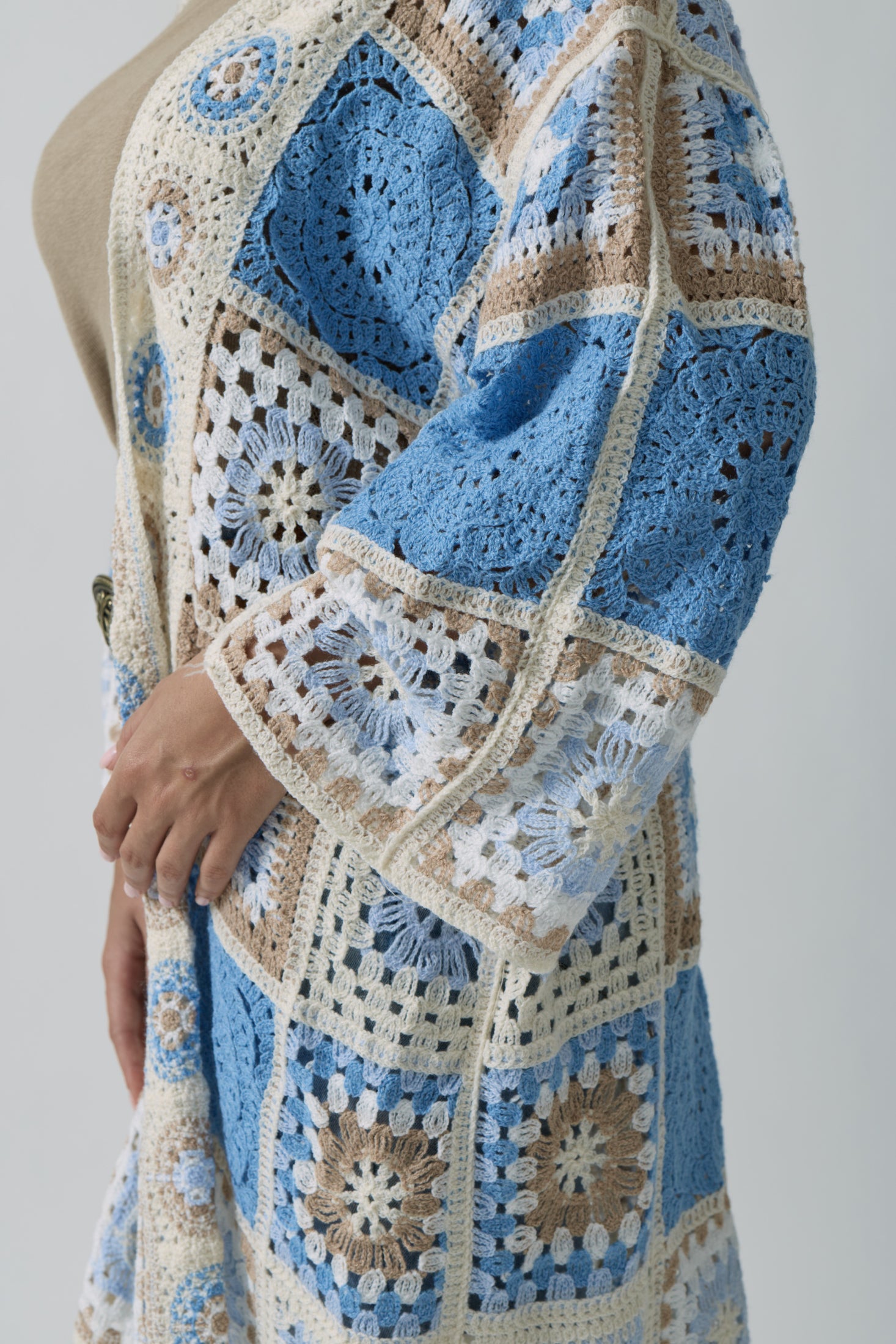 Cardigan Macramé Ines celeste|Colore:Celeste