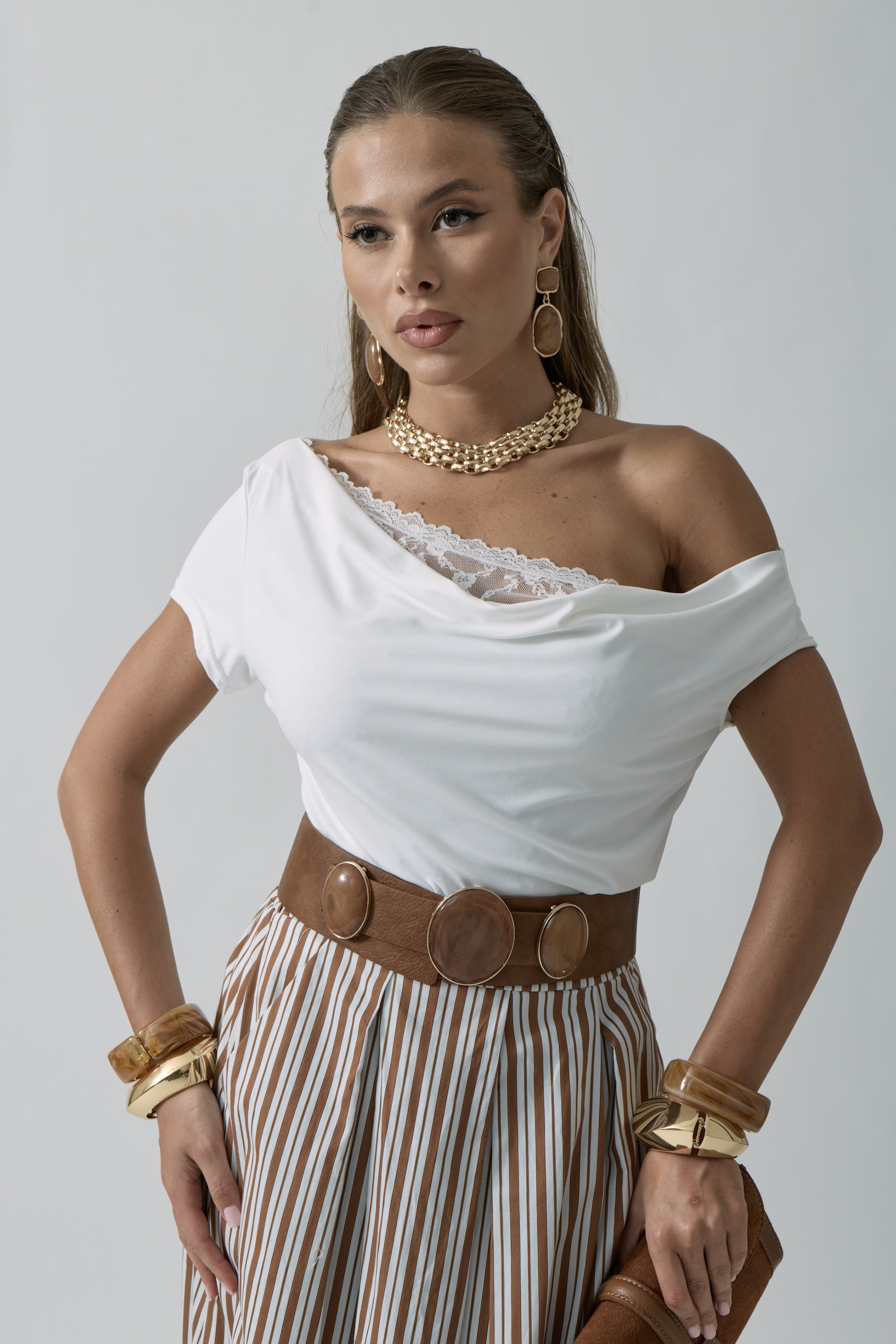 Top Carmen bianco|Colore:Bianco