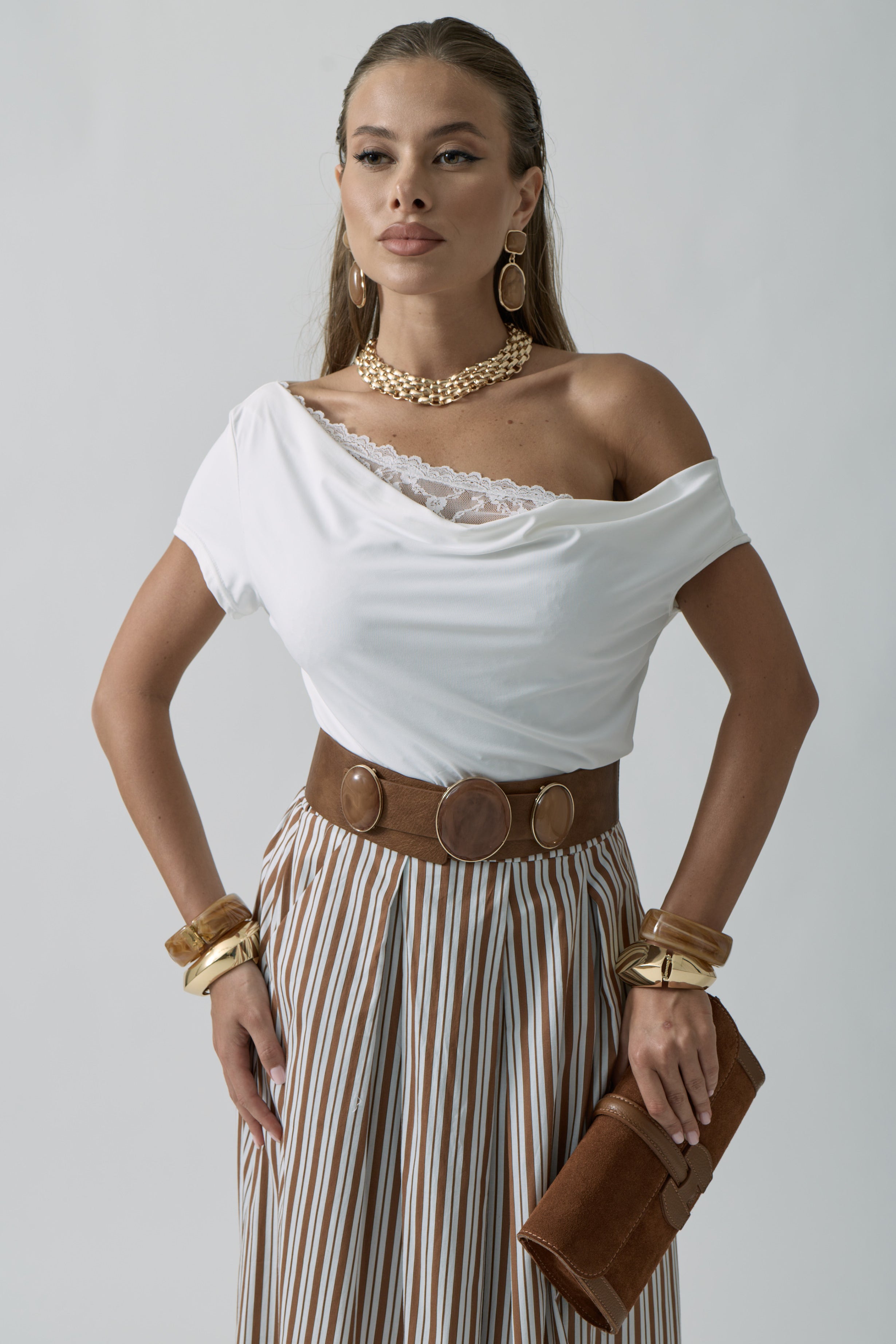 Top Carmen bianco|Colore:Bianco
