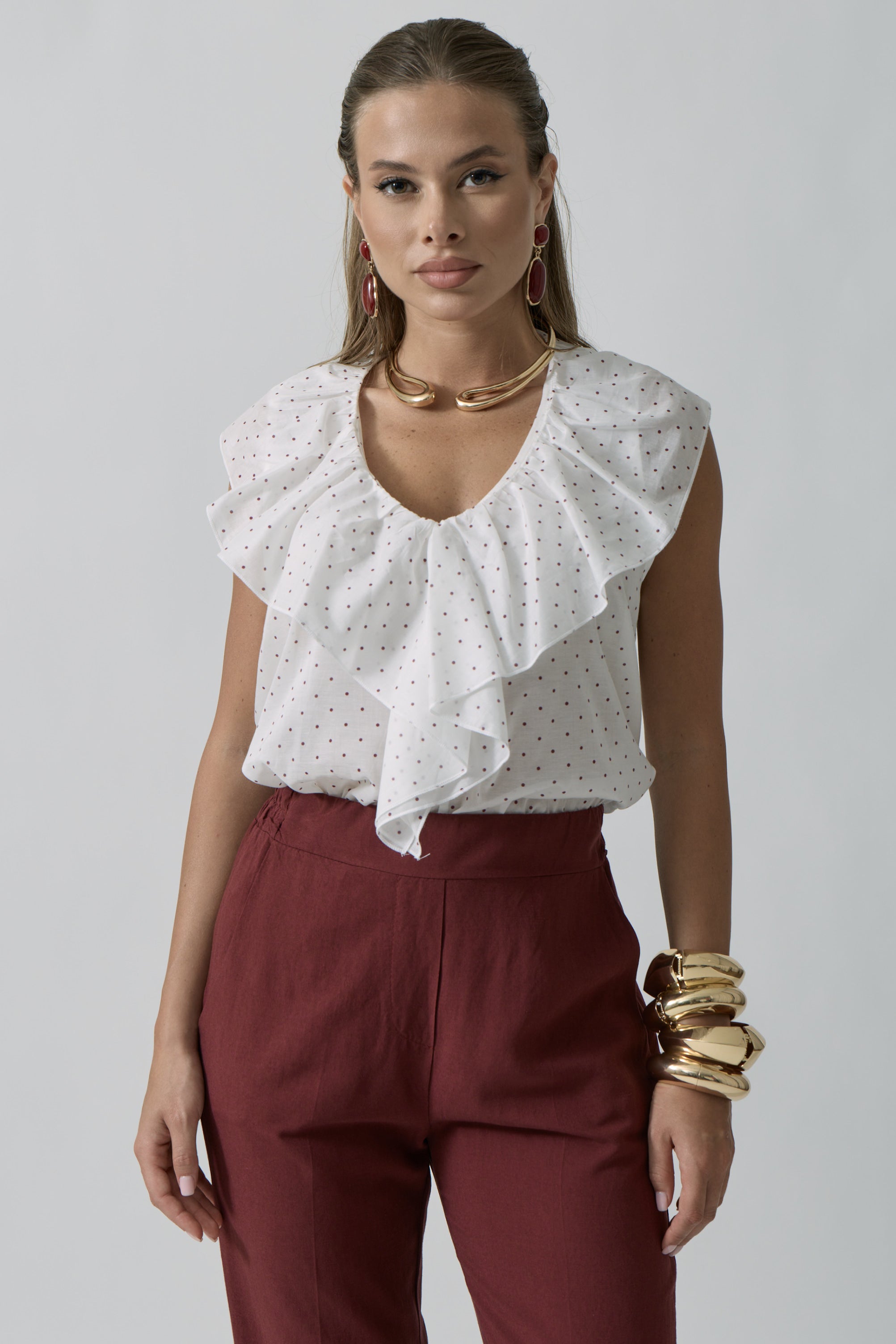 Blusa Micropois bianco|Colore:Bianco