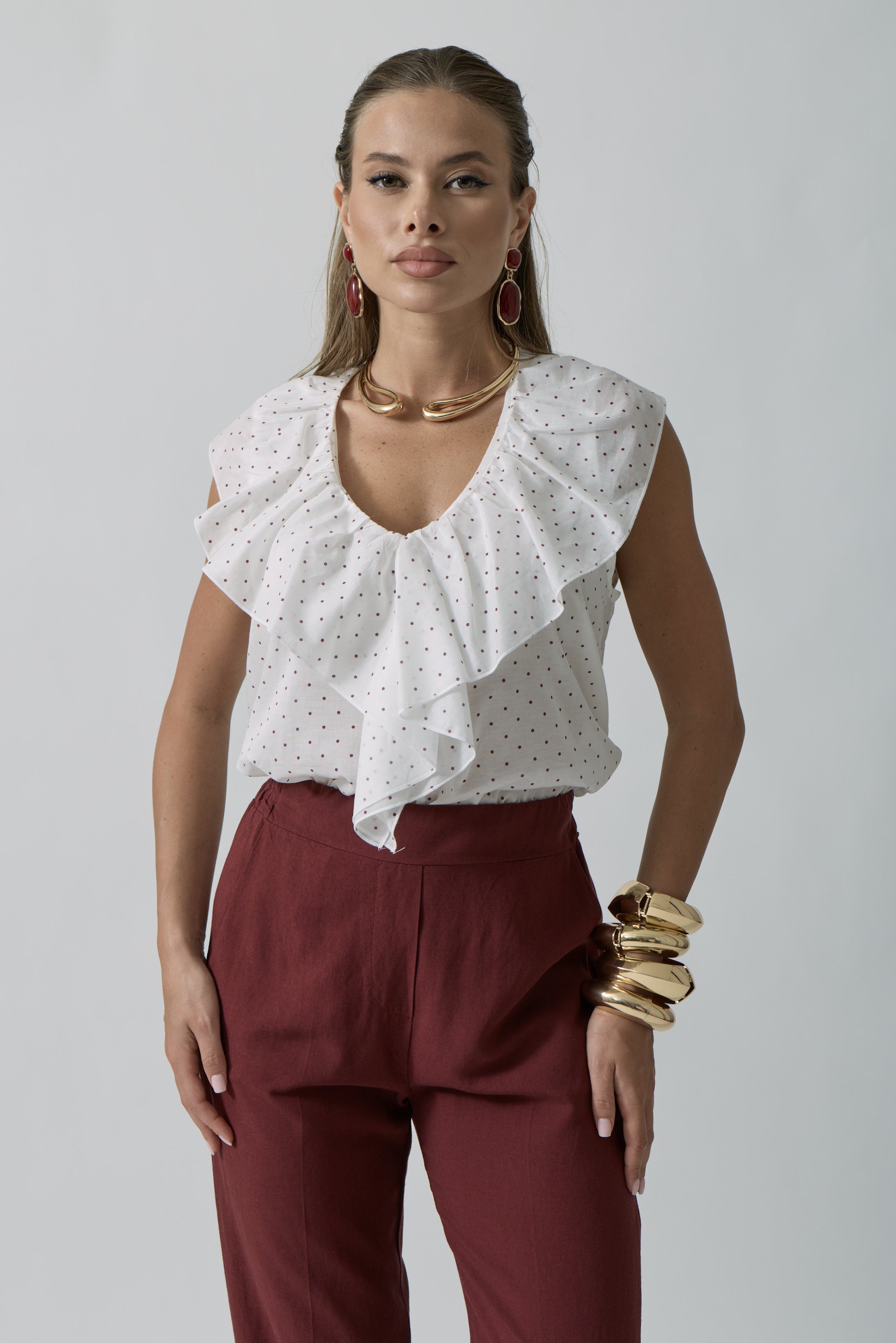 Blusa Micropois bianco|Colore:Bianco