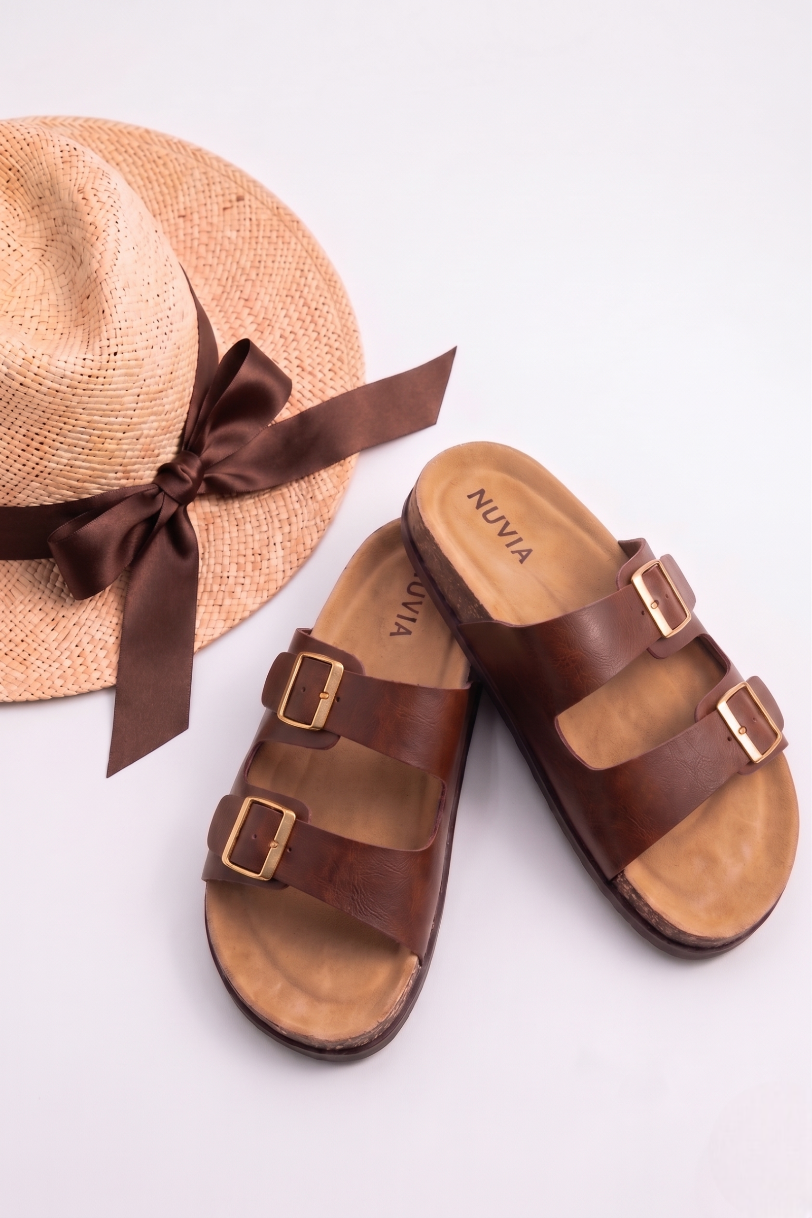Sandalo Con Fasce marrone|Colore:Marrone