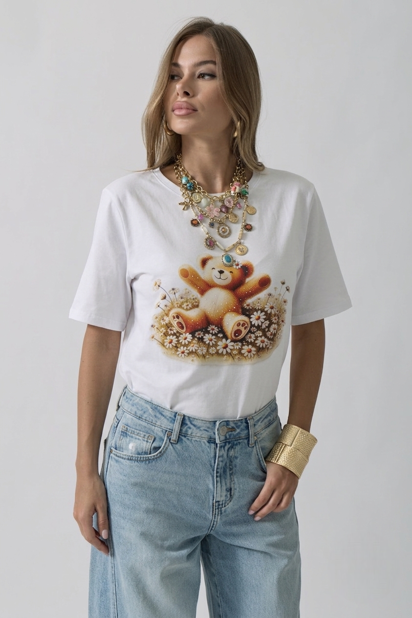 T-Shirt Teddy verde|Colore:Verde