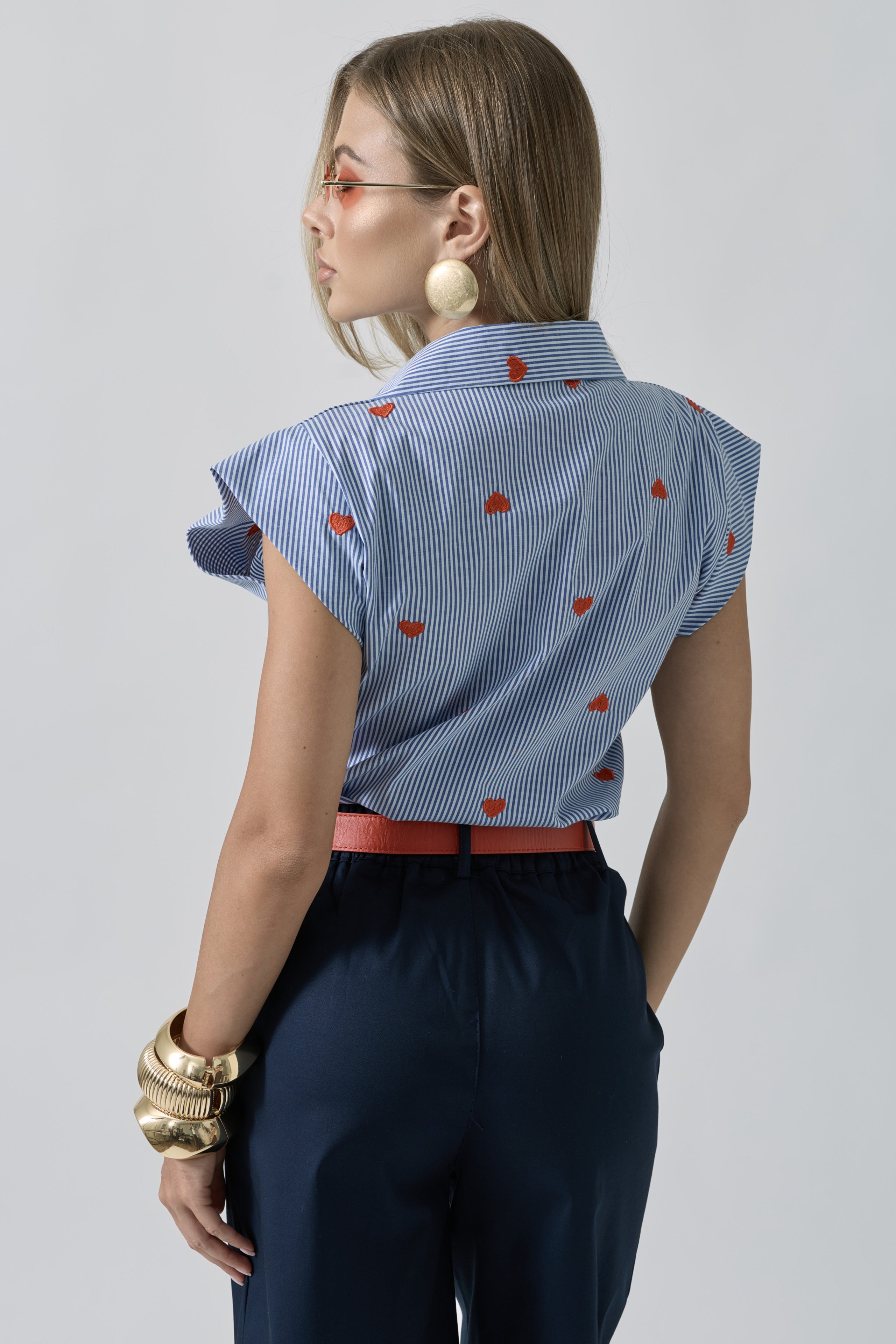 Camicia Hearts celeste|Colore:Celeste