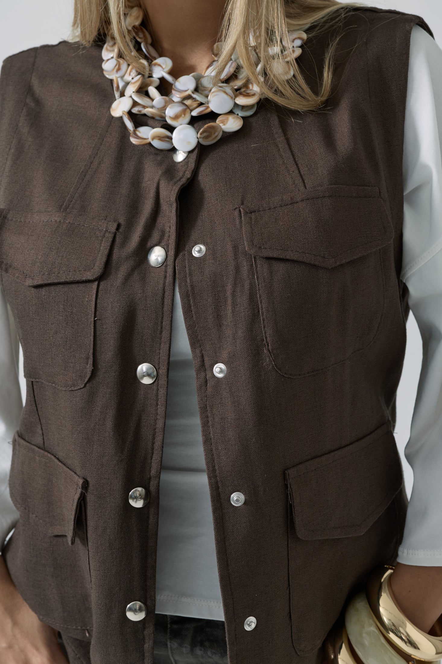 Gilet Palm testa di moro|Colore:Testa di moro
