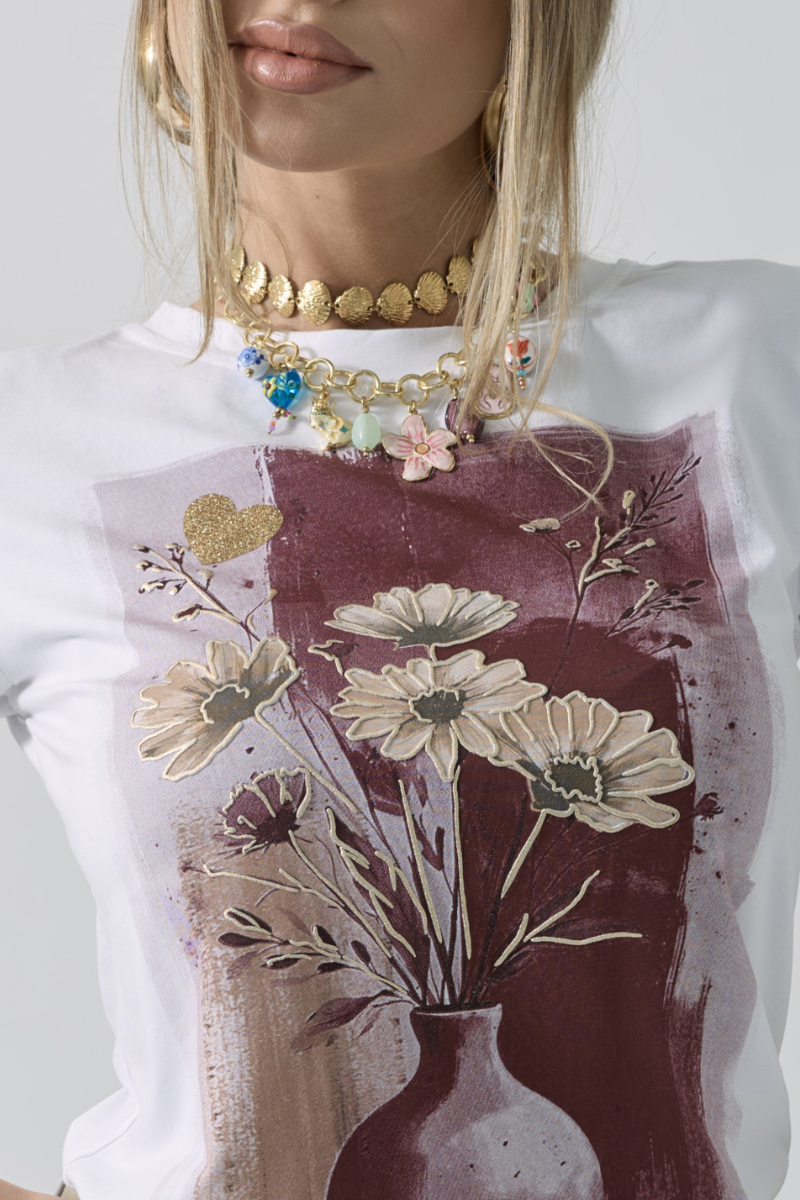 Collana Ciondoli Fiore Rosa|Colore:Rosa