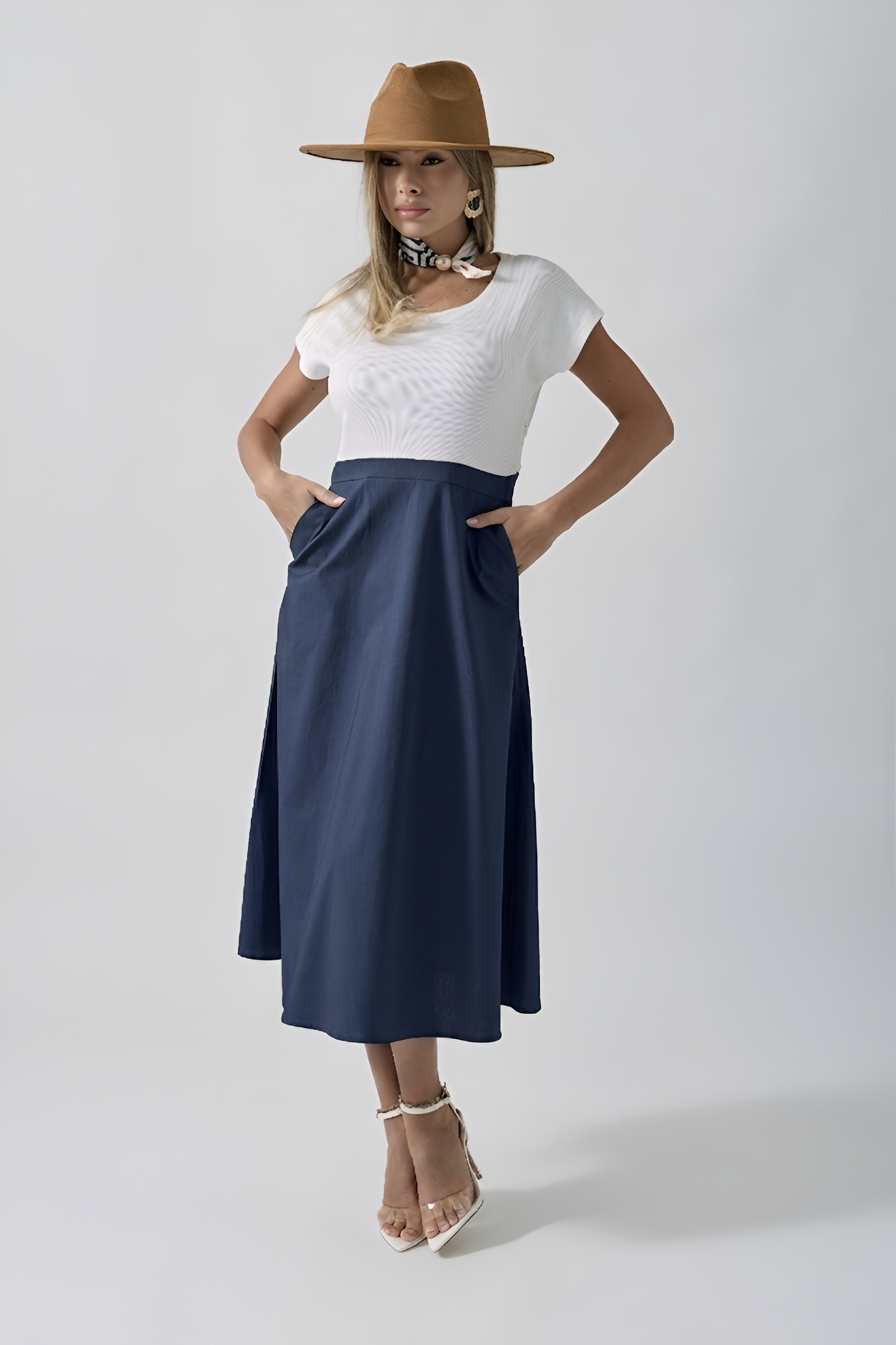 Abito Combinato Blu|Colore:Blu