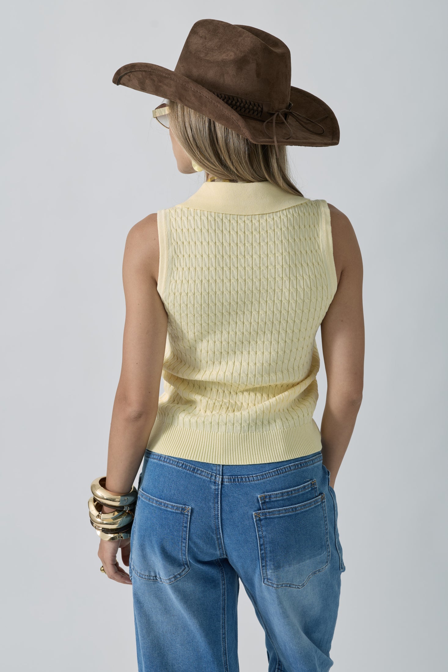 Polo Smanicata Treccia giallo|Colore:Giallo