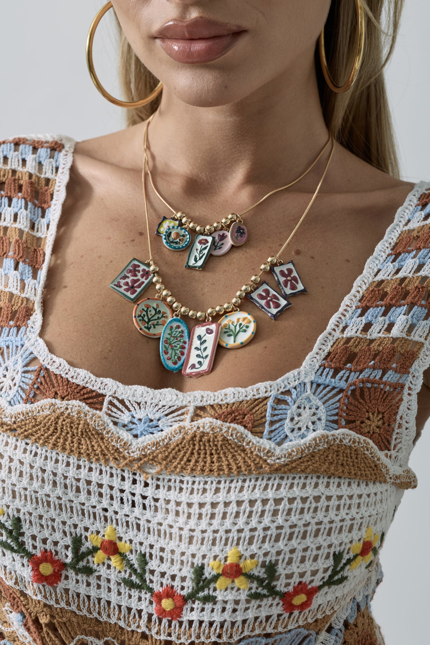 Collana Flower multicolore|Colore:Multicolore
