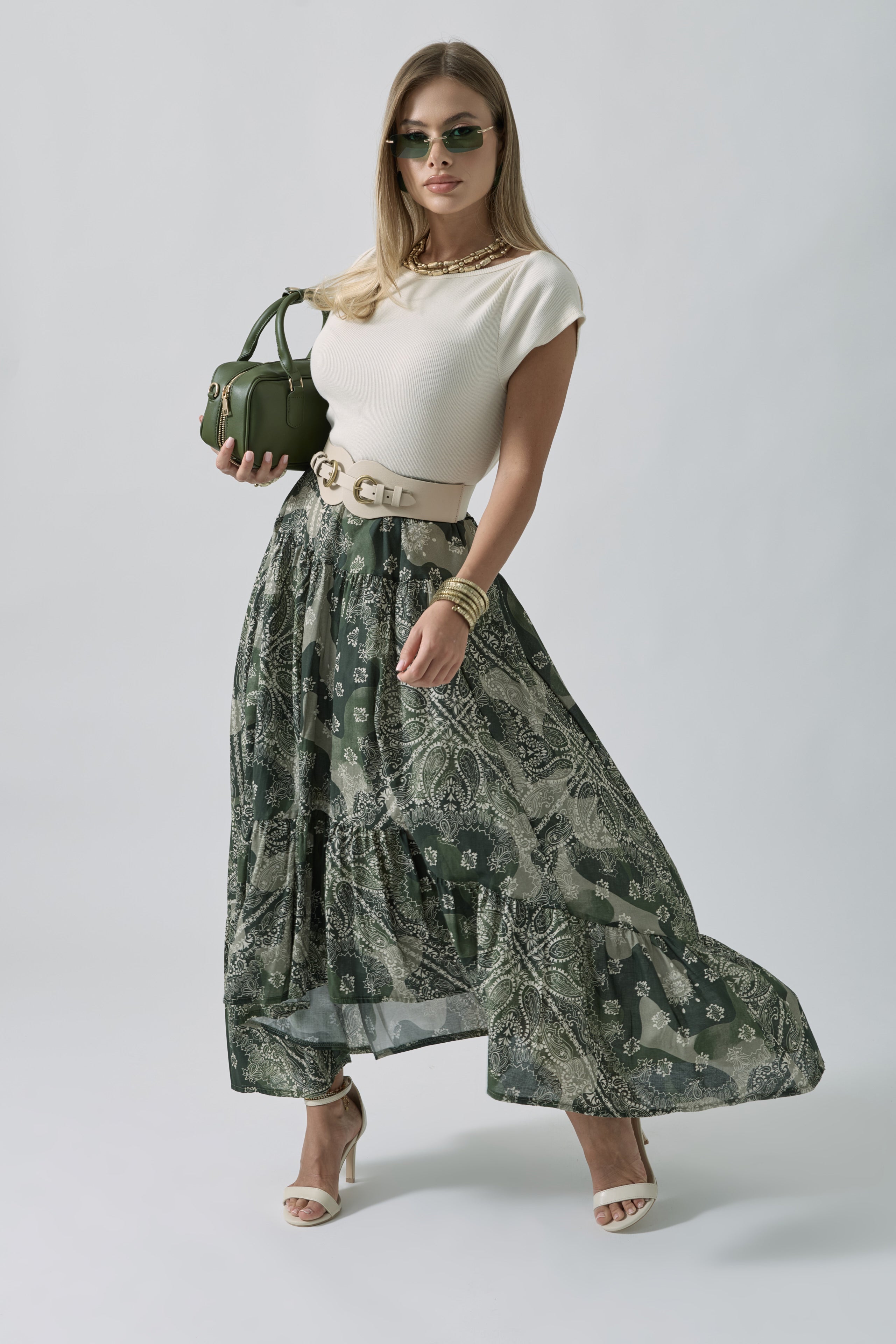 Gonna Amybeth verde militare|Colore:Verde militare