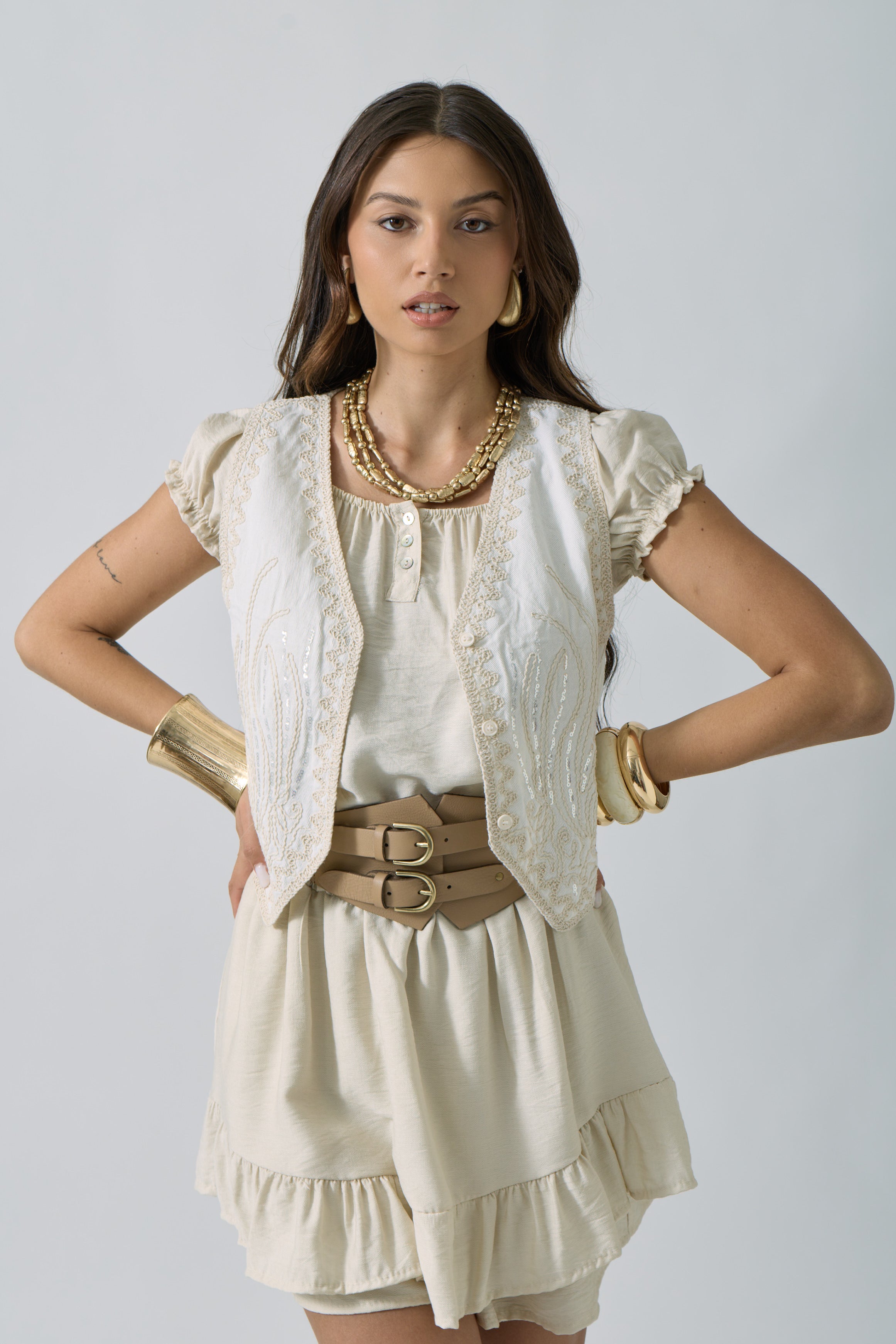Gilet Aura avorio|Colore:Avorio
