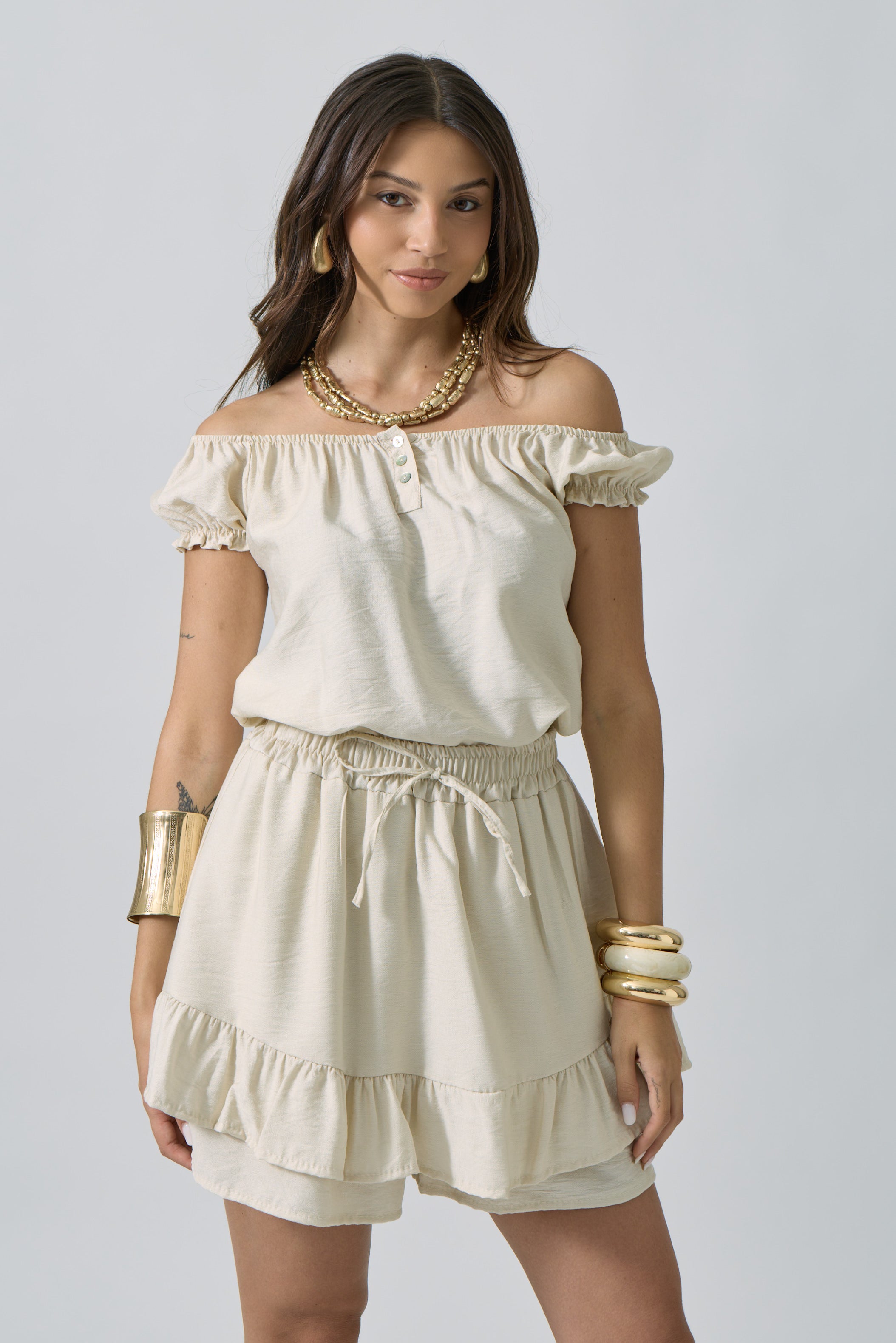Coordinato Adeline beige chiaro|Colore:Beige chiaro