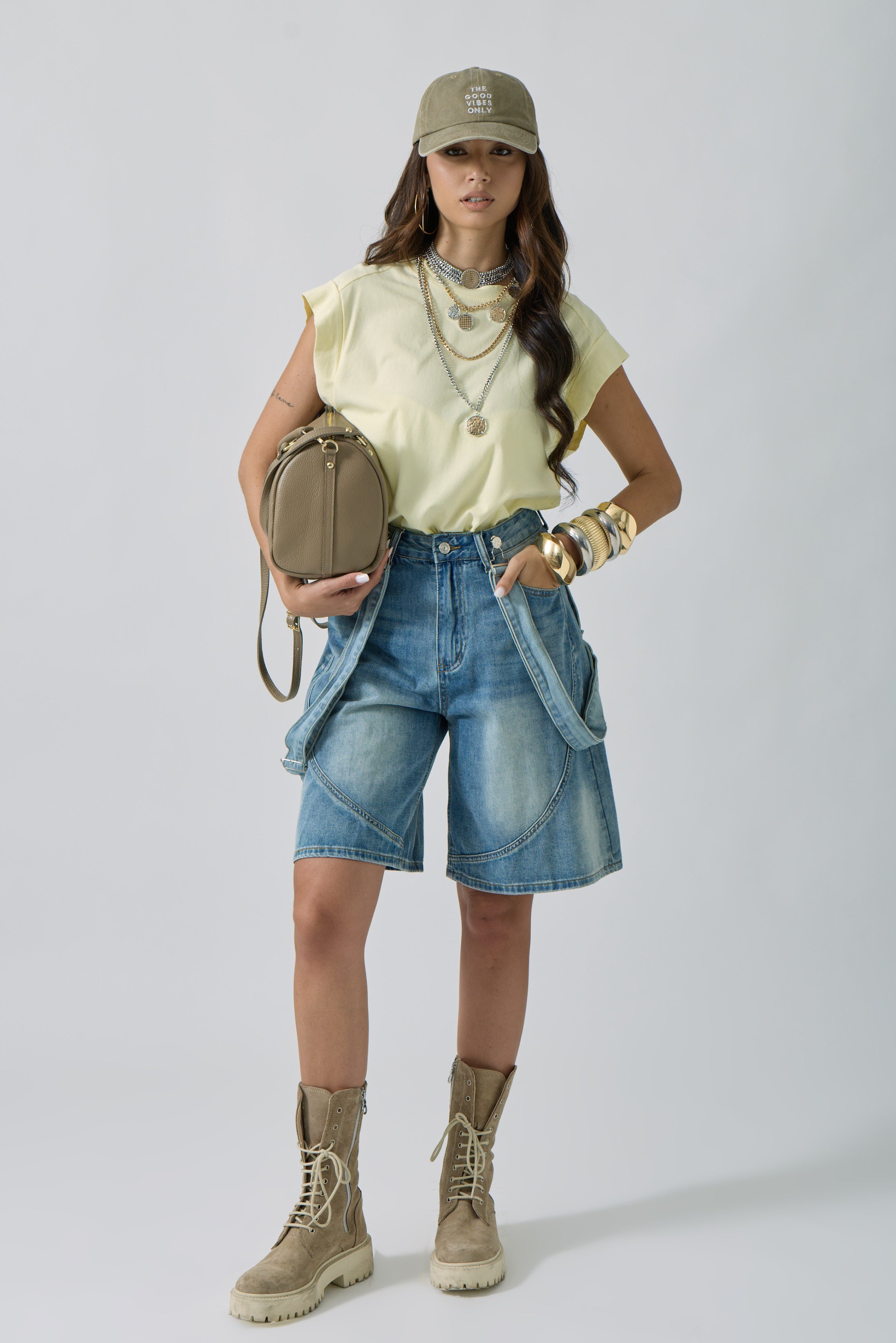 Bermuda Salopette denim|Colore:Denim