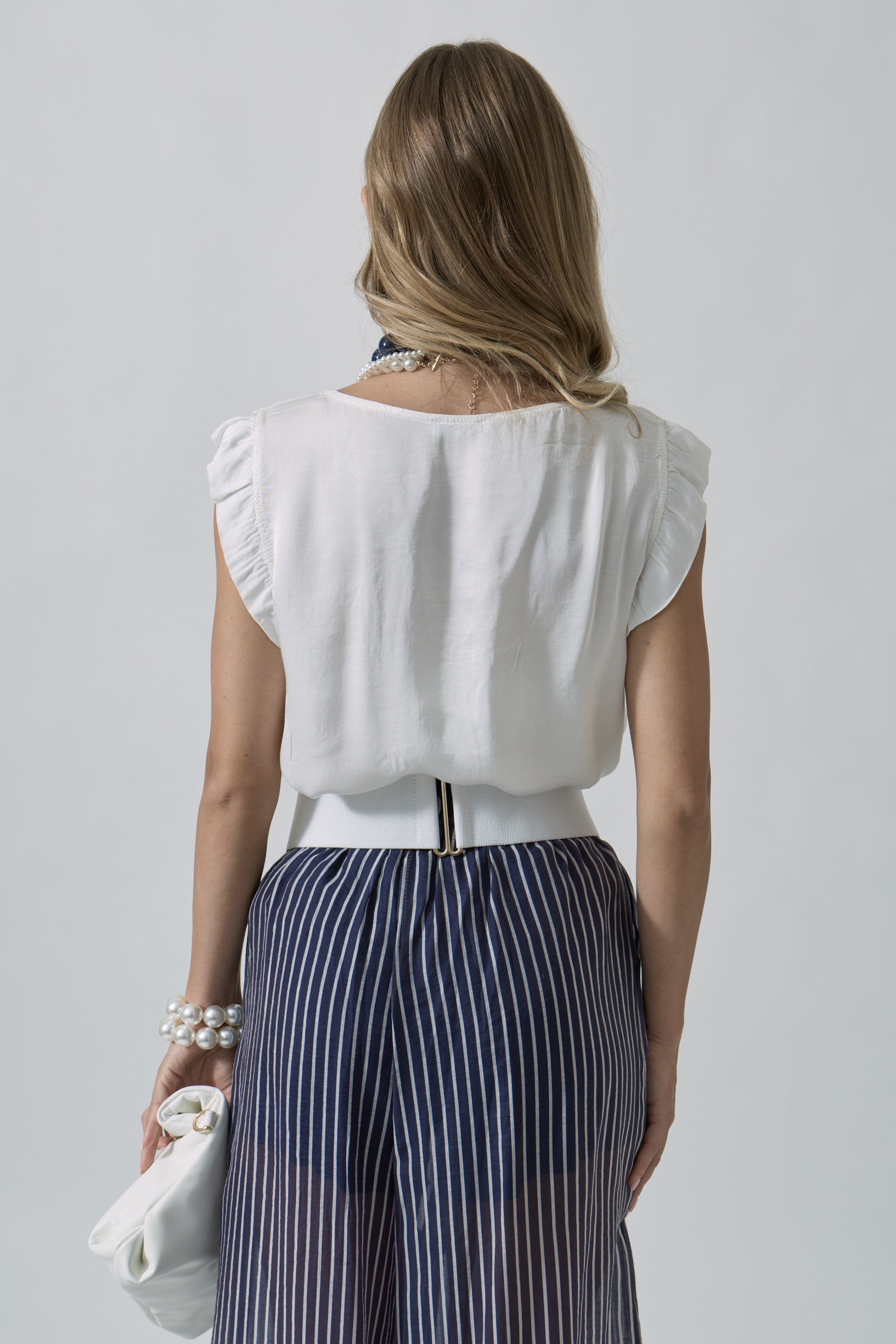 Blusa Giromanica Rouches bianco|Colore:Bianco