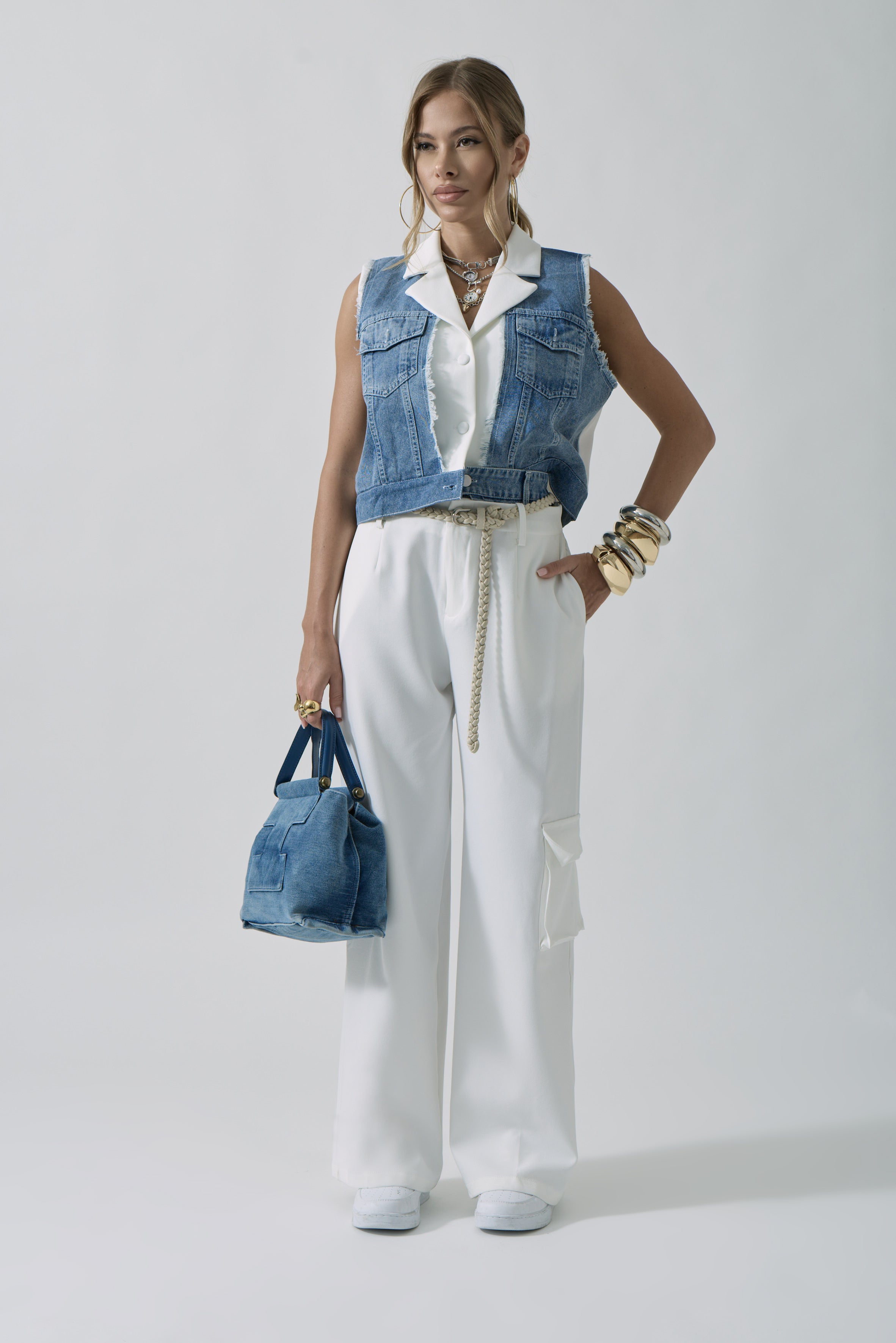Coordinato Jeans bianco|Colore:Bianco