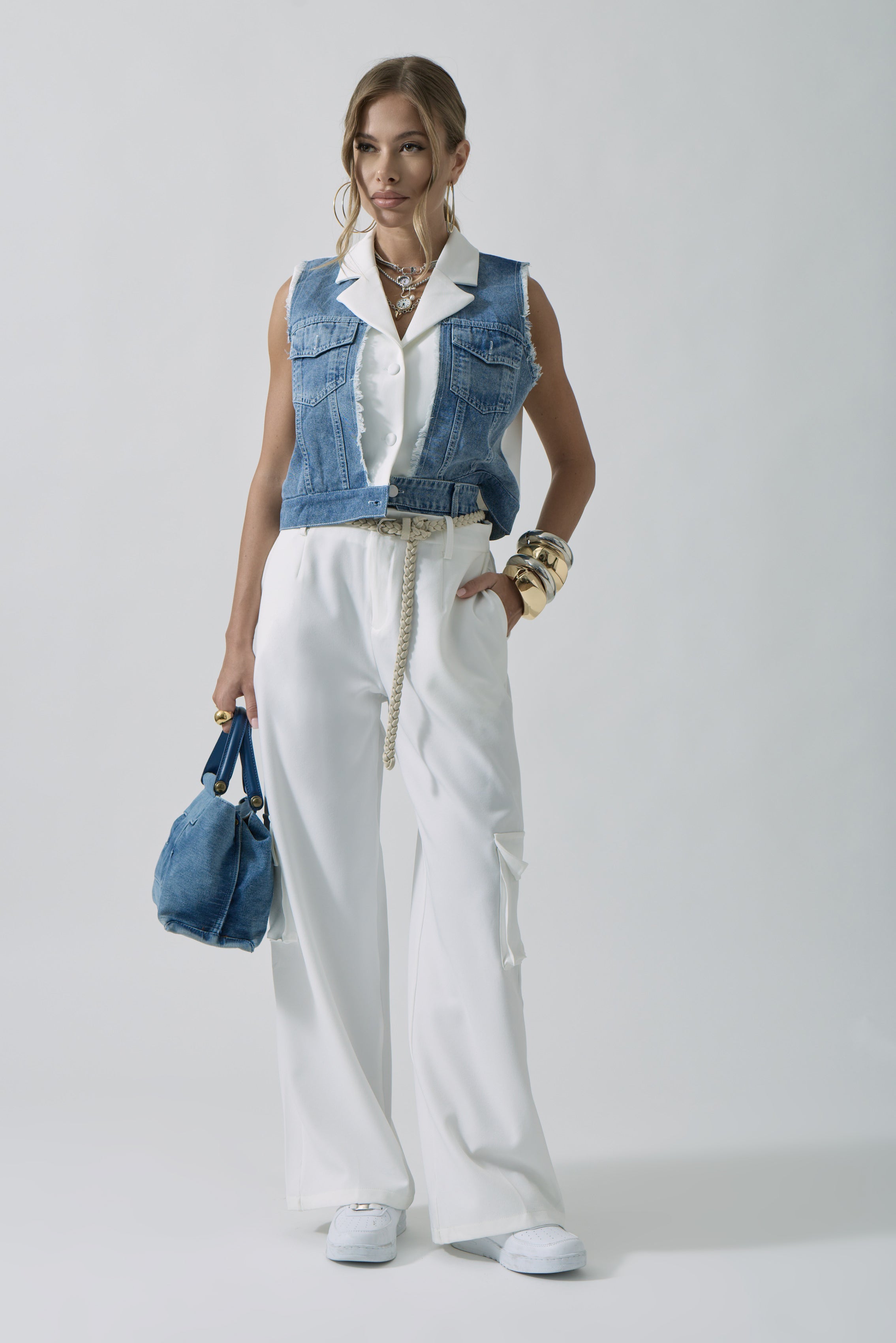 Coordinato Jeans bianco|Colore:Bianco