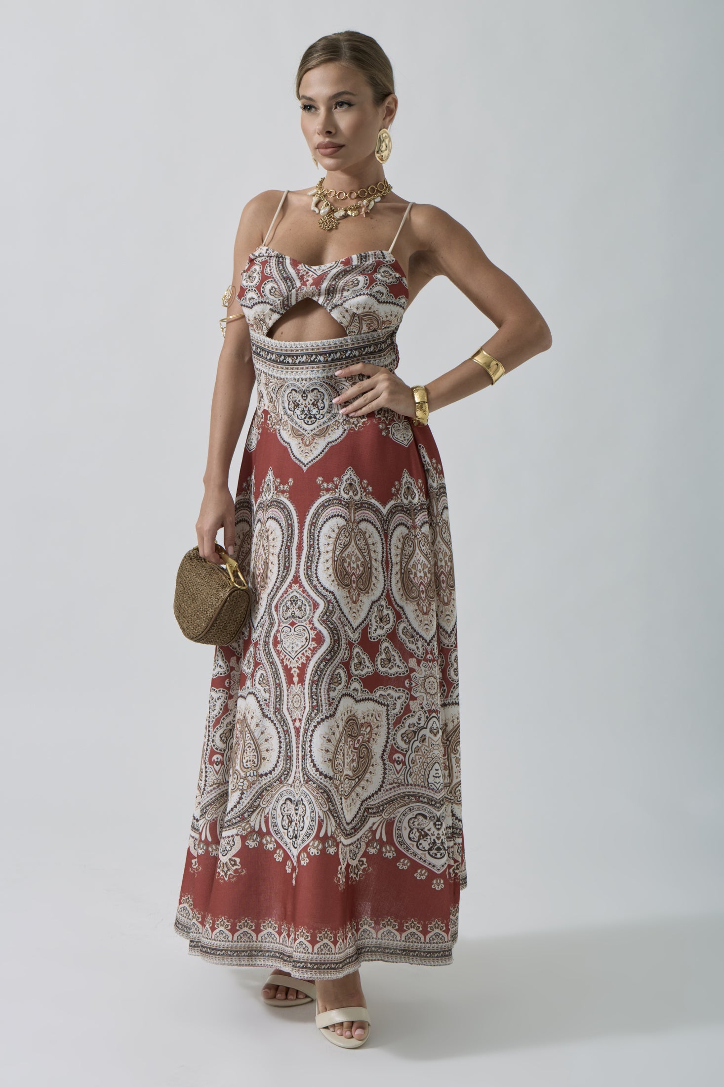 Abito India rosso india|Colore:Rosso india