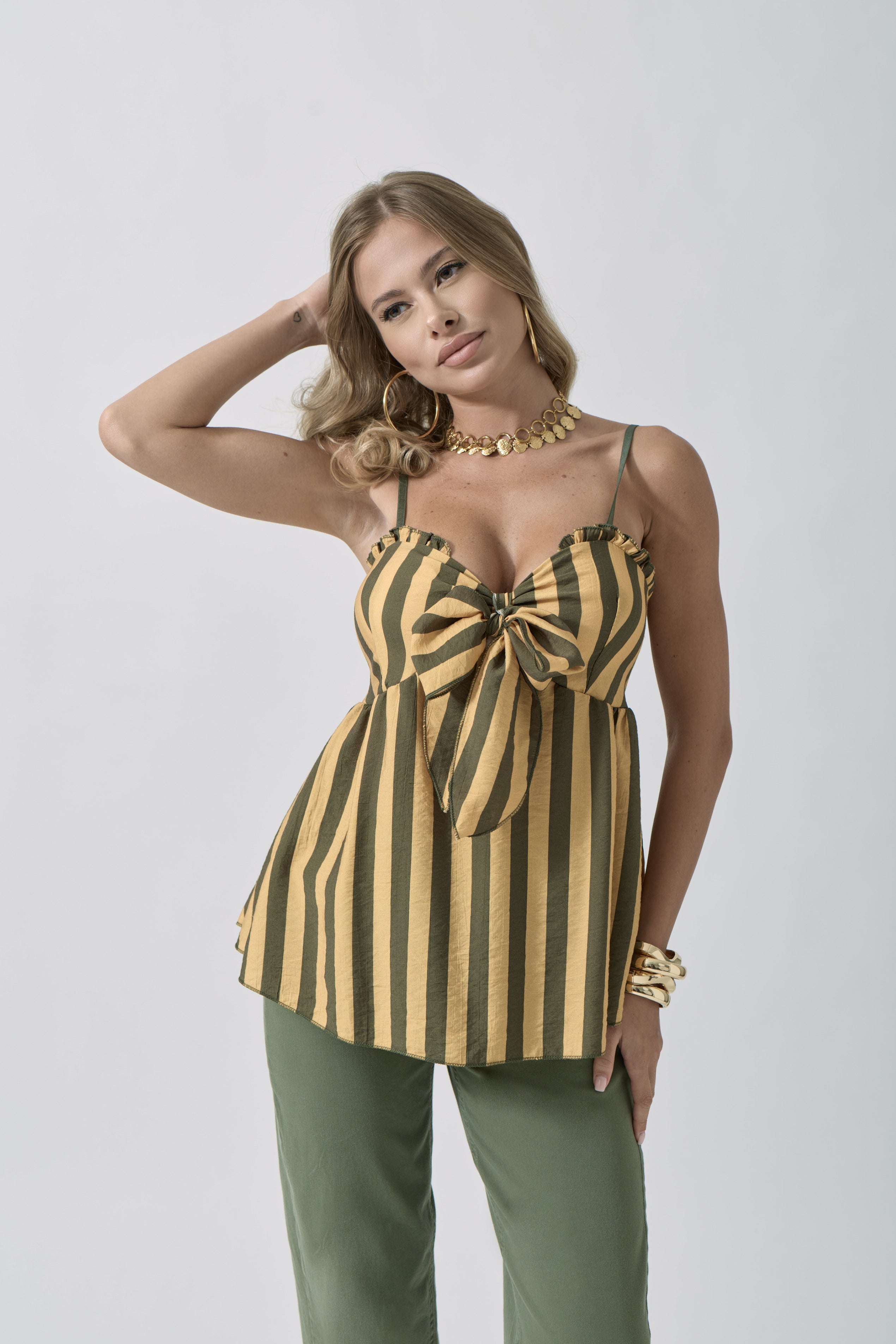 Top Lily verde militare|Colore:Verde militare