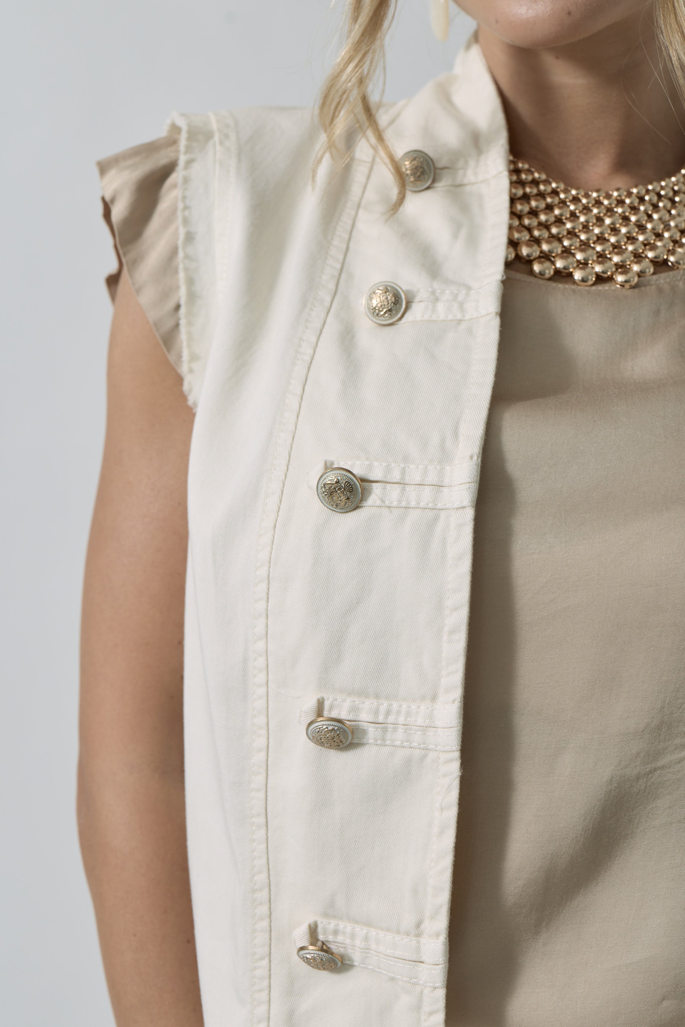 Gilet Napoleone panna|Colore:Panna