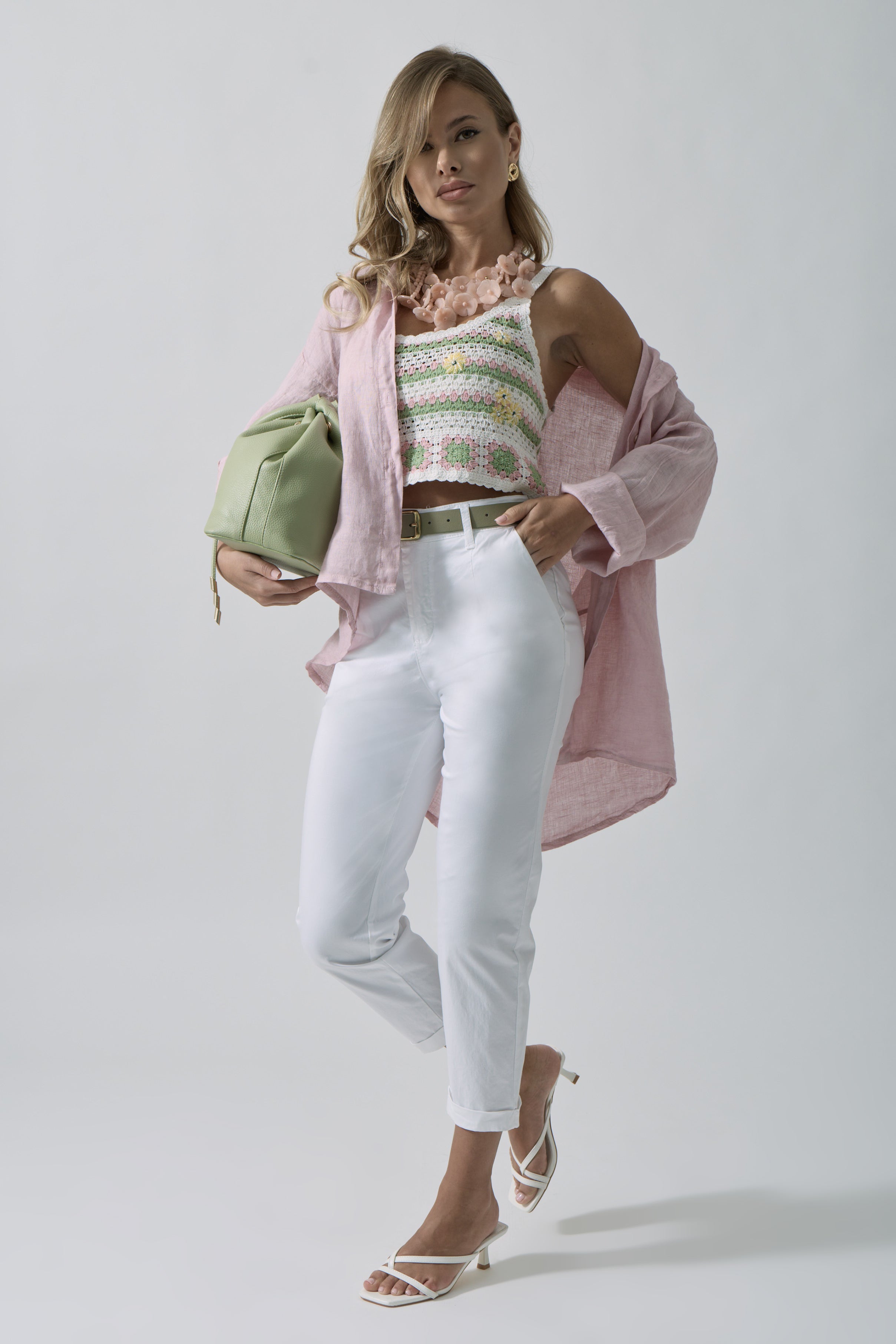 Pantalone America Bianco|Colore:Bianco