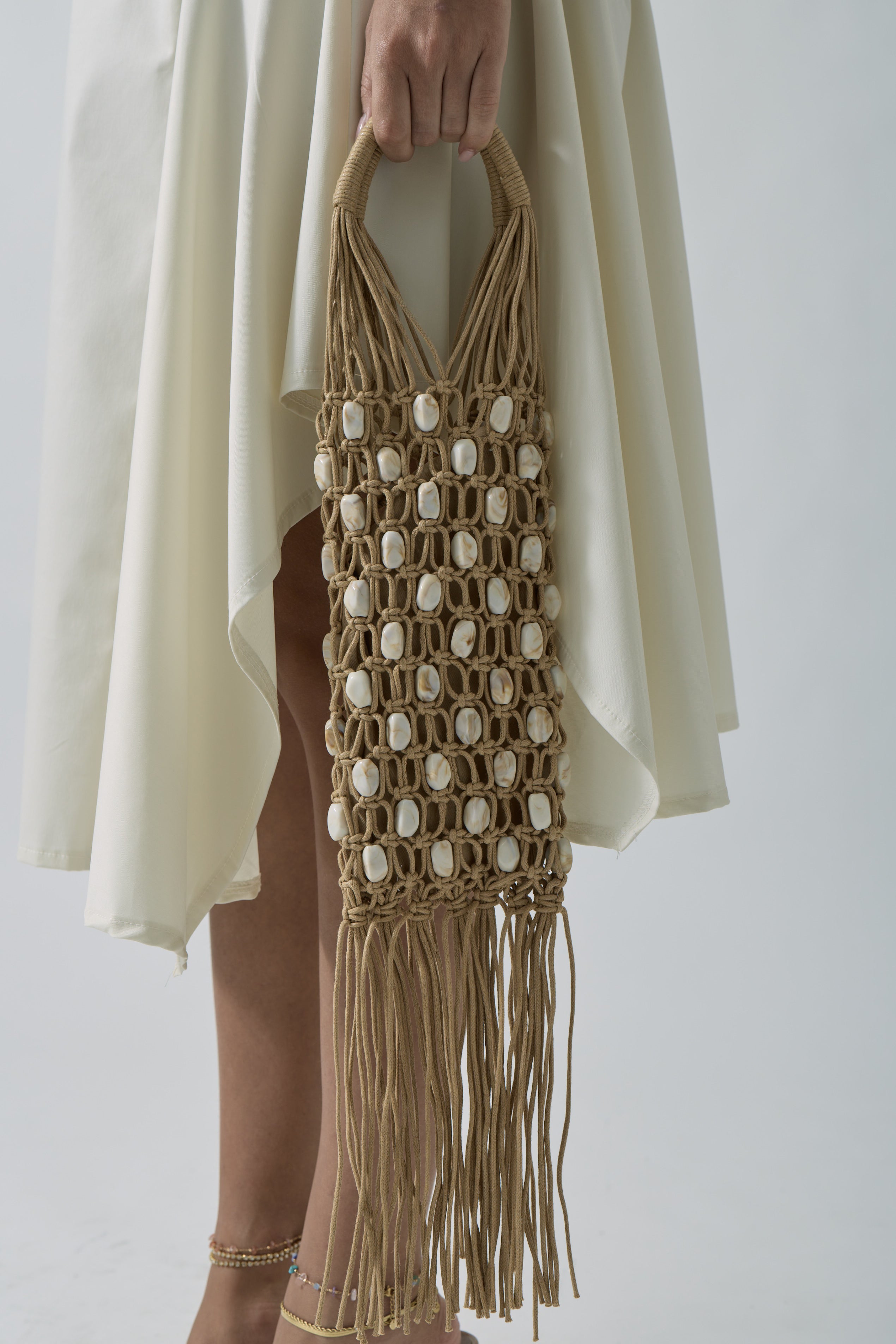 Borsa Crochet beige|Colore:Beige