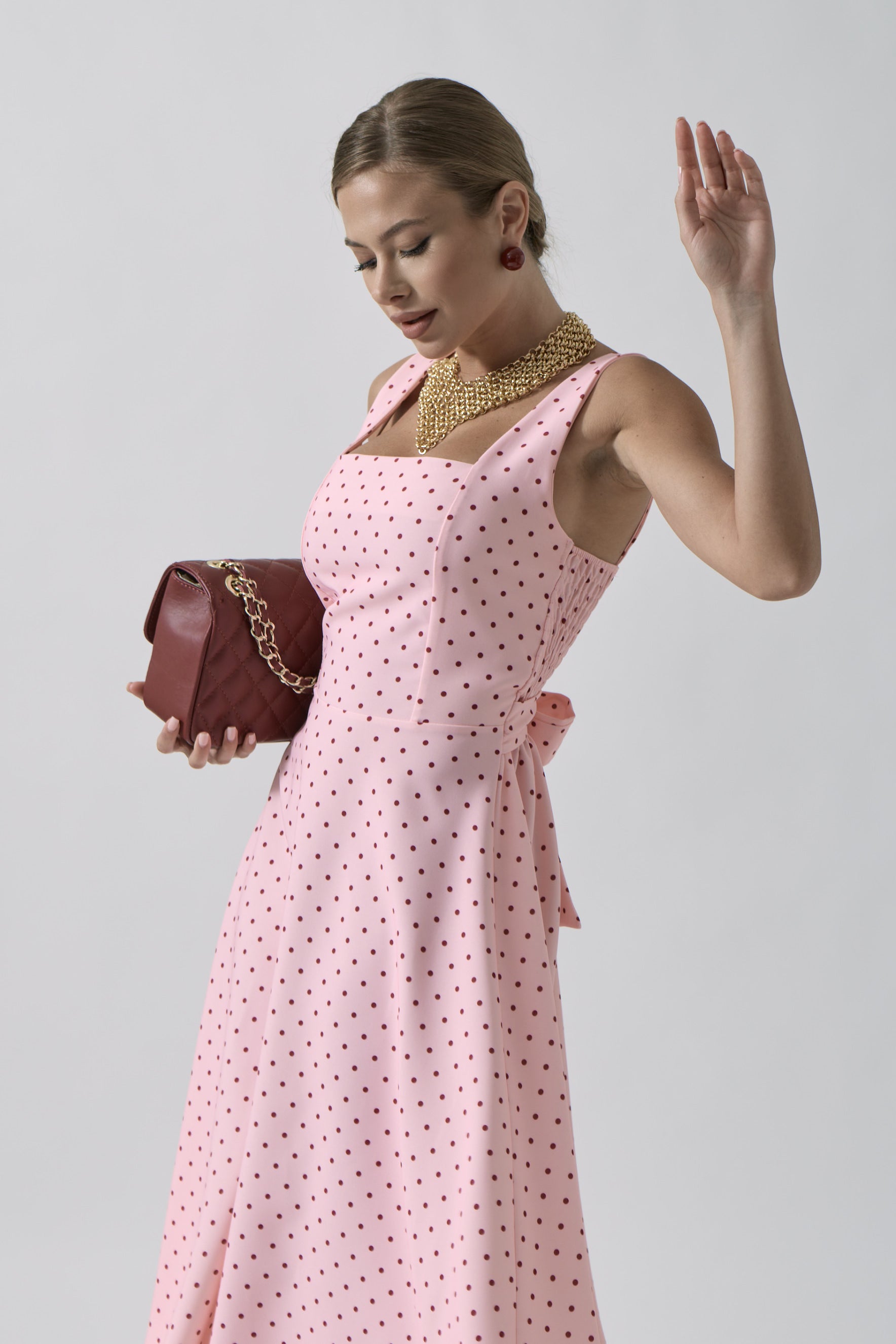 Abito Pois rosa|Colore:Rosa