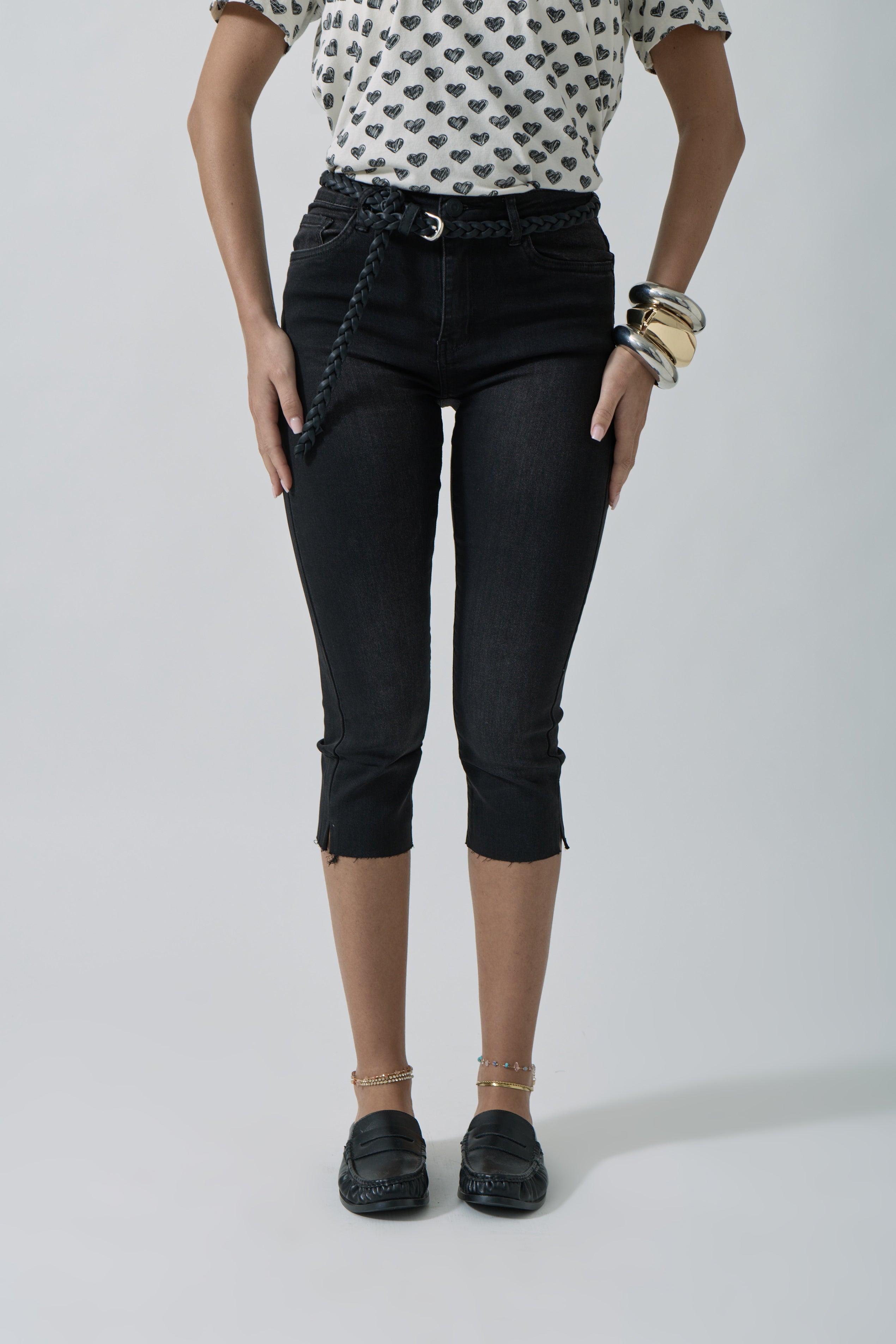 Pinocchietto Denim denim nero|Colore:Denim nero