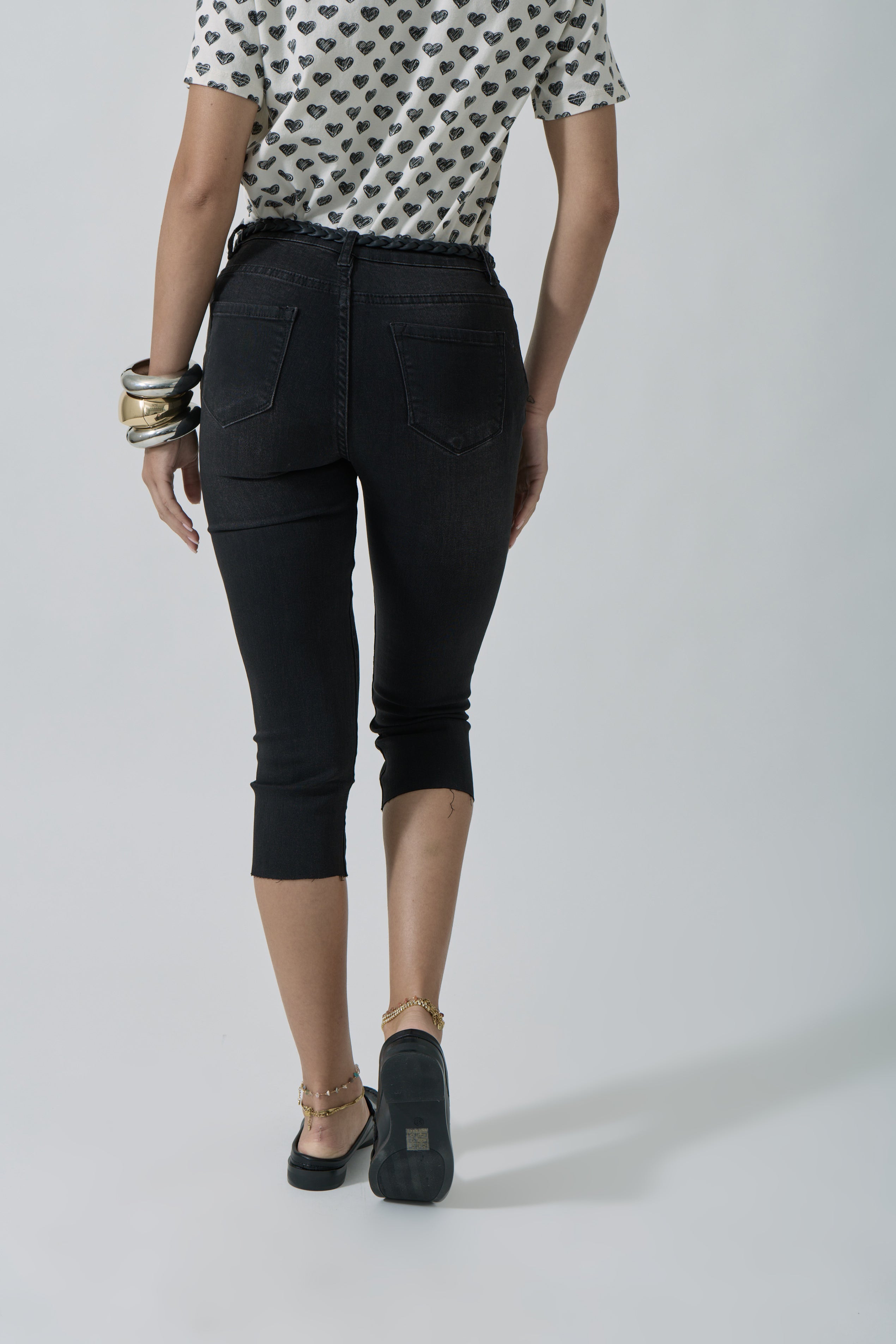 Pinocchietto Denim denim nero|Colore:Denim nero