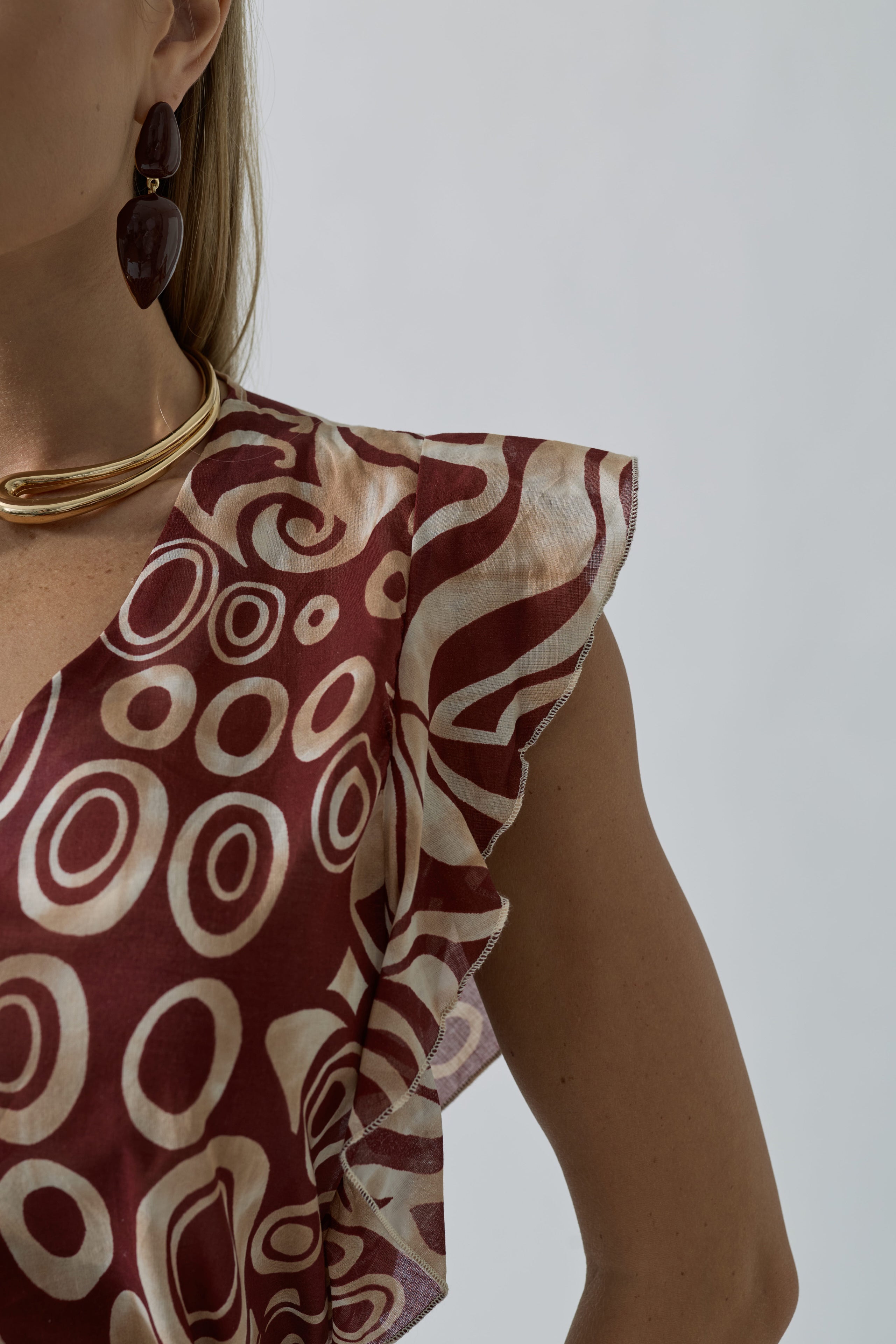 Blusa Rouches Masai bordeaux|Colore:Bordeaux