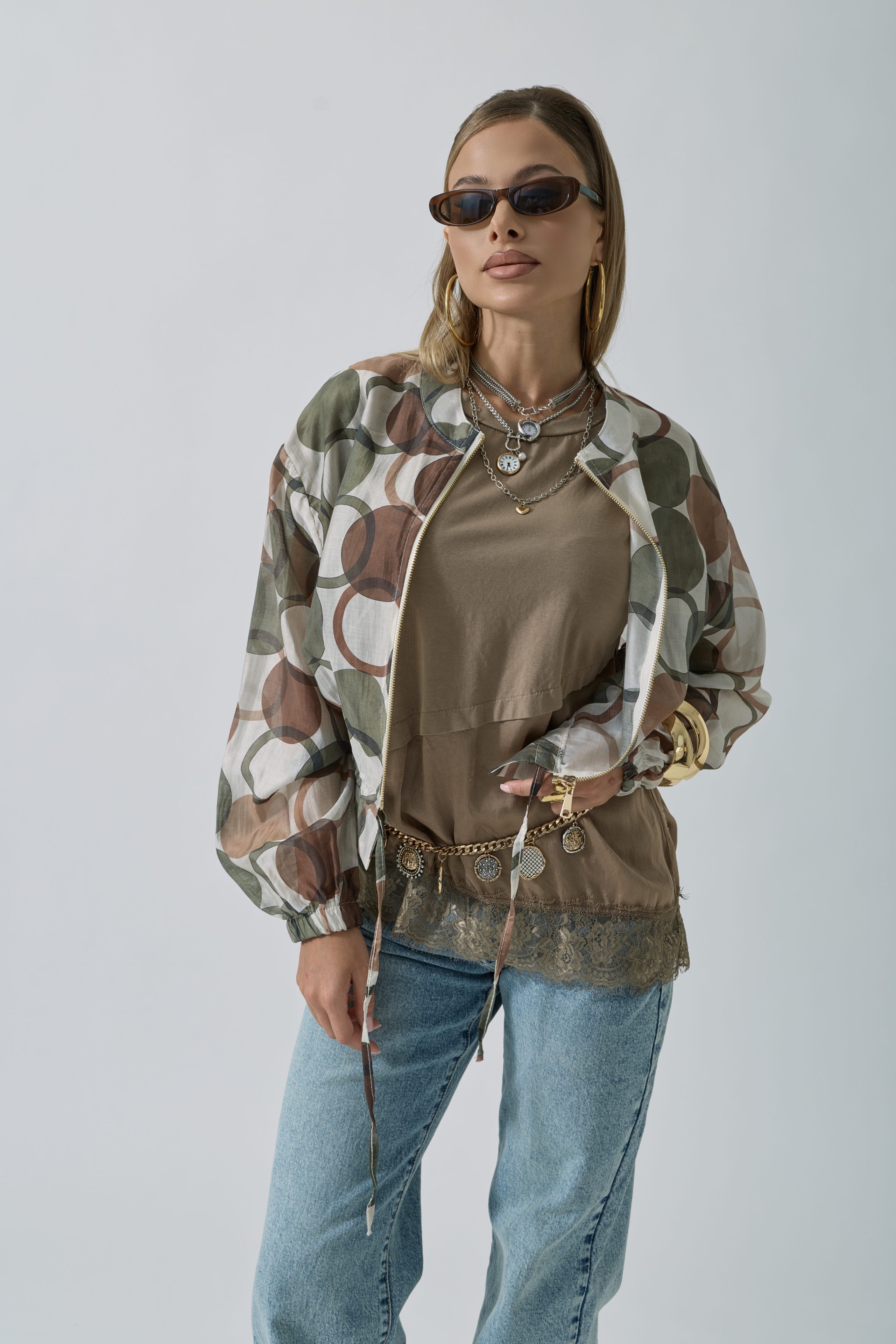 Bomber Circle Verde militare|Colore:Verde militare